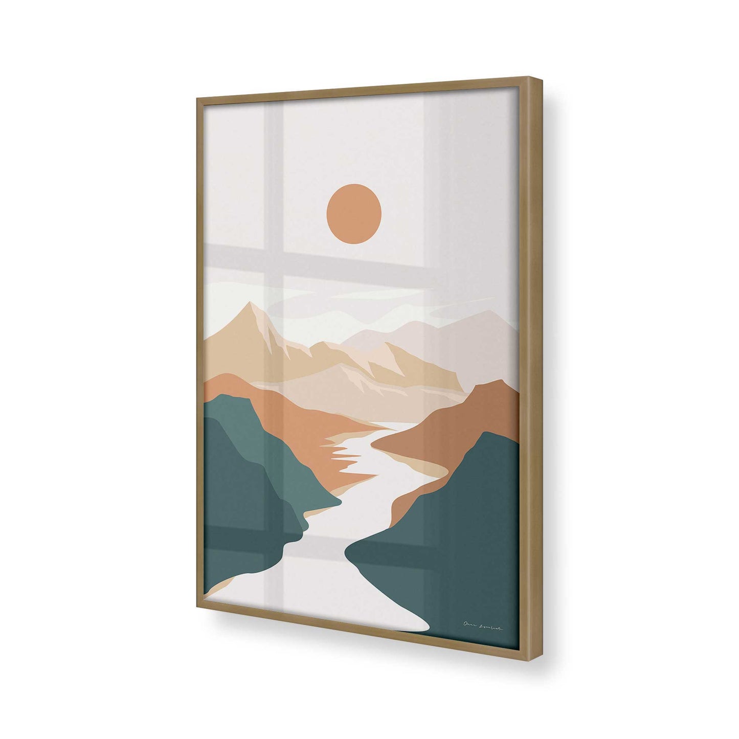 [Color:Brushed Gold], Picture of art in a Brushed Gold frame of the corner