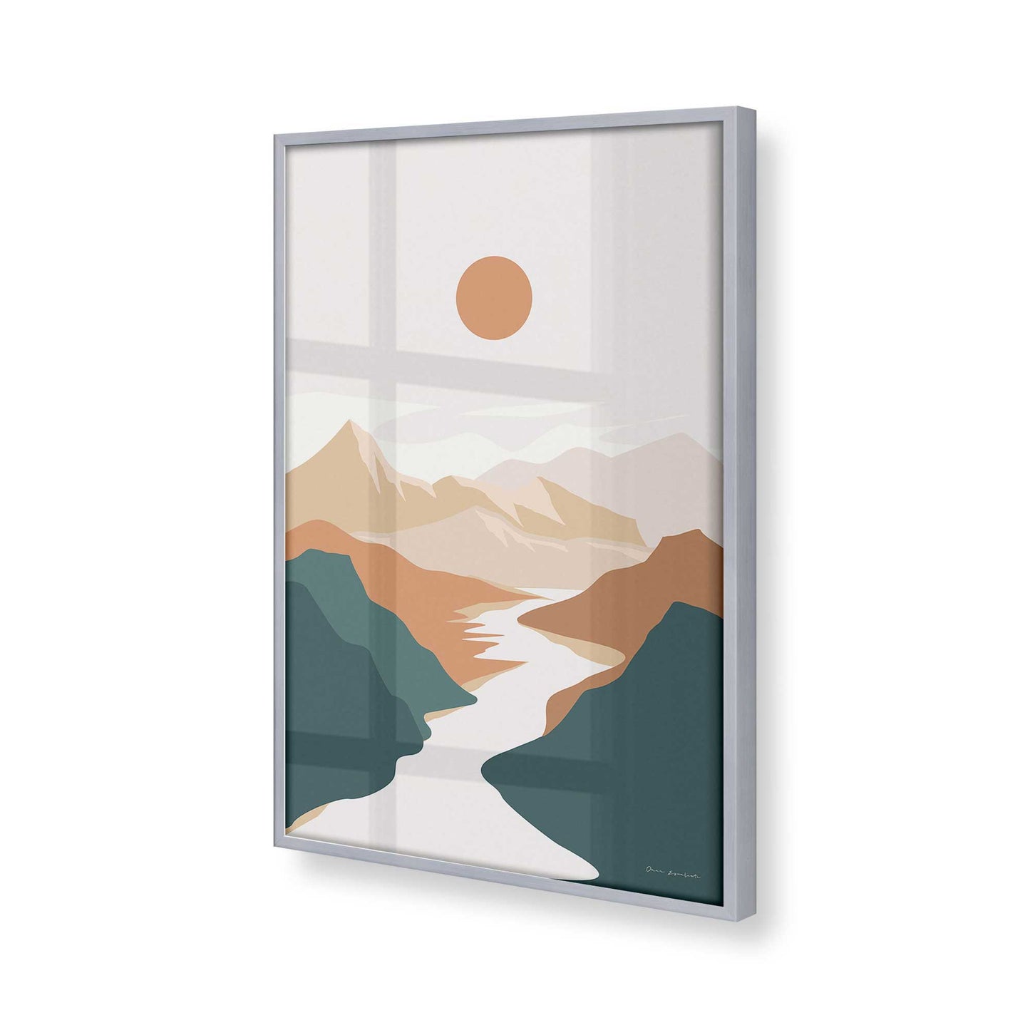 [Color:Polished Chrome], Picture of art in a Polished Chrome frame of the corner