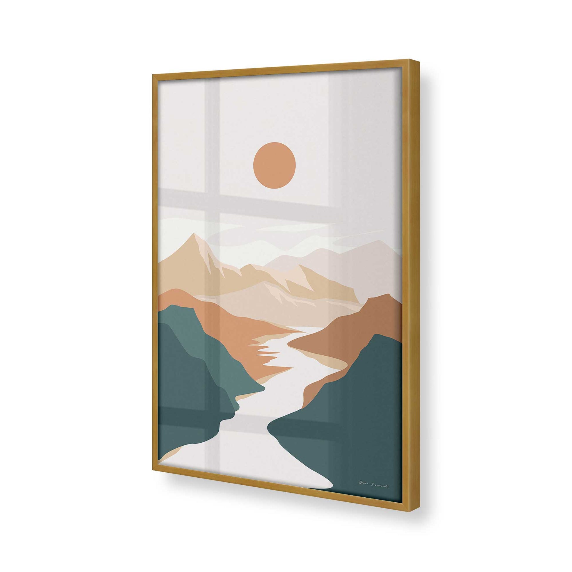 [Color:Polished Gold], Picture of art in a Polished Gold frame of the corner