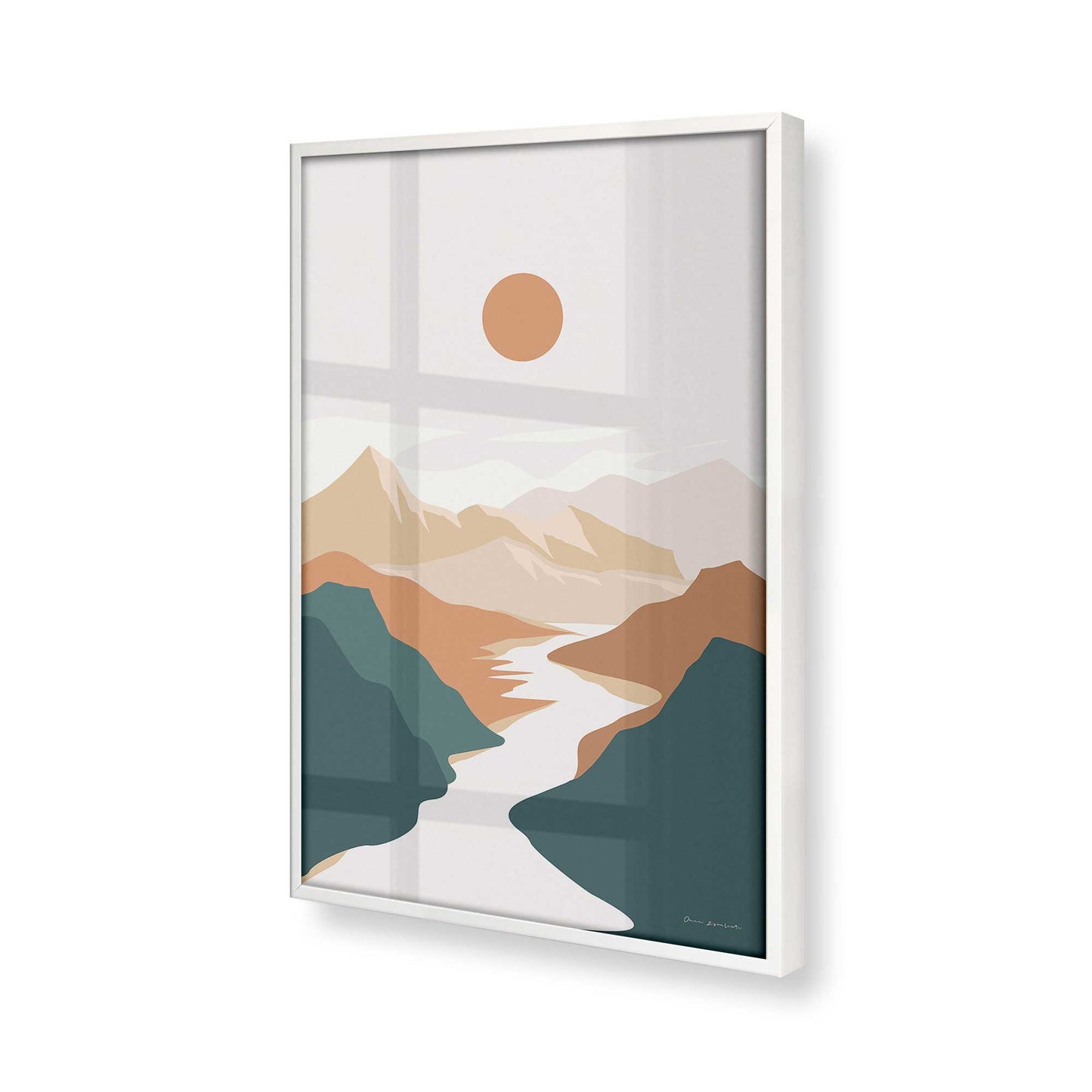 [Color:Opaque White], Picture of art in a Opaque White frame of the corner