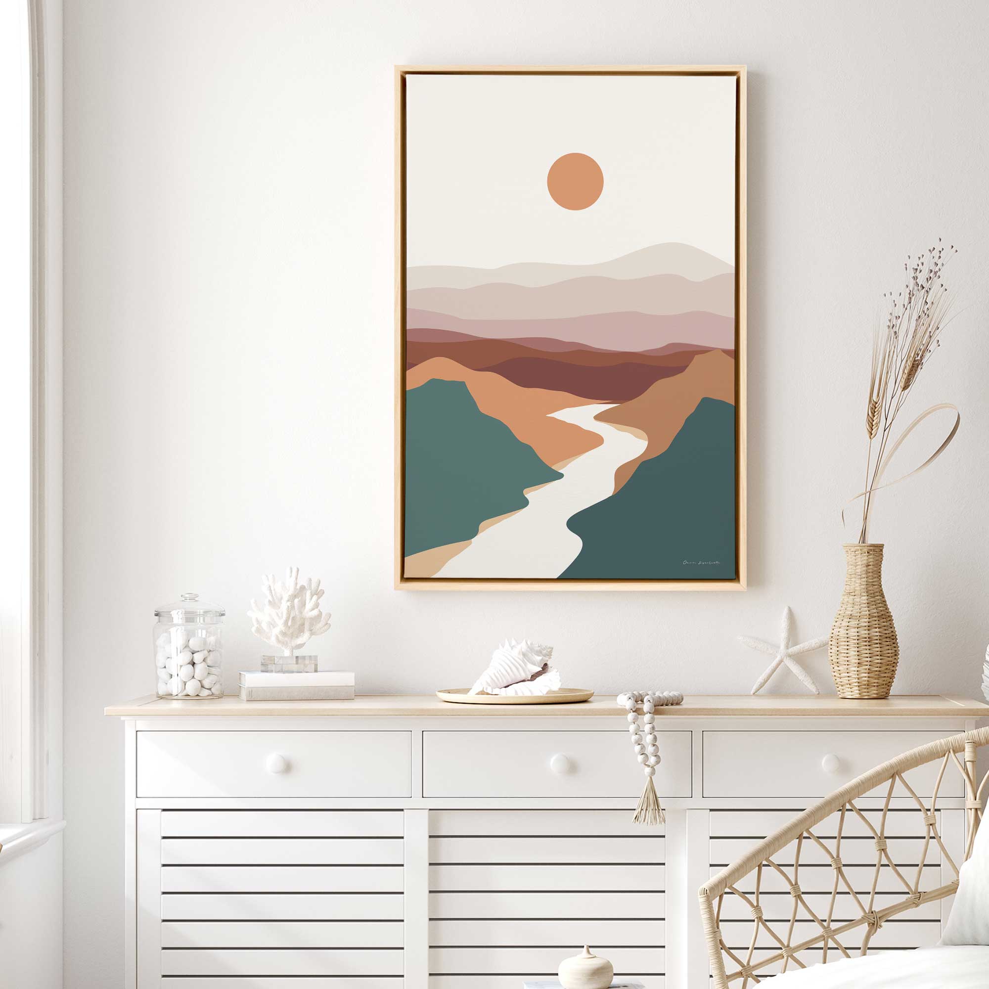 minimalist mountain escape v2 print on canvas