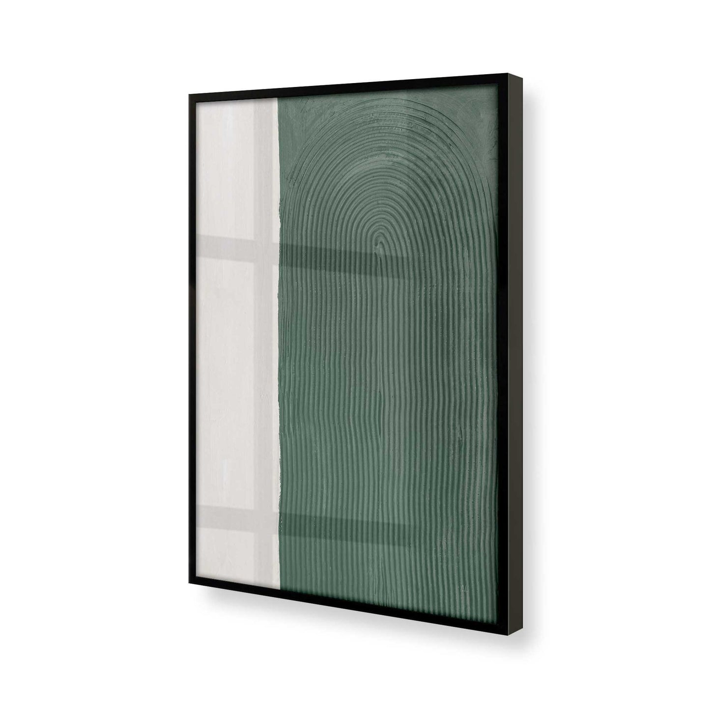 [Color:Satin Black], Picture of art in a Satin Black frame of the corner