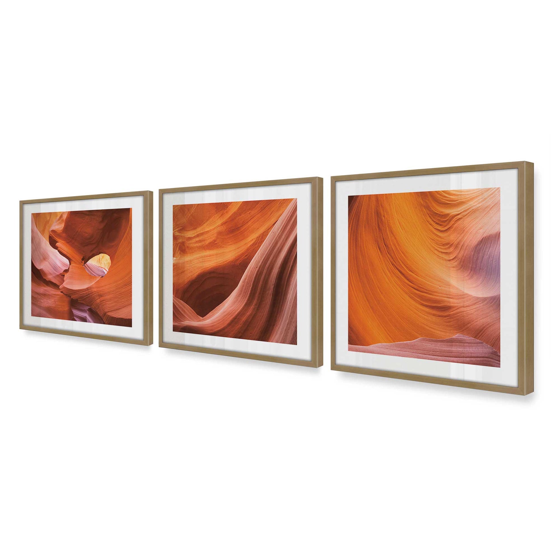 [Color:Brushed Gold], Picture of art in a Brushed Gold frame at an angle