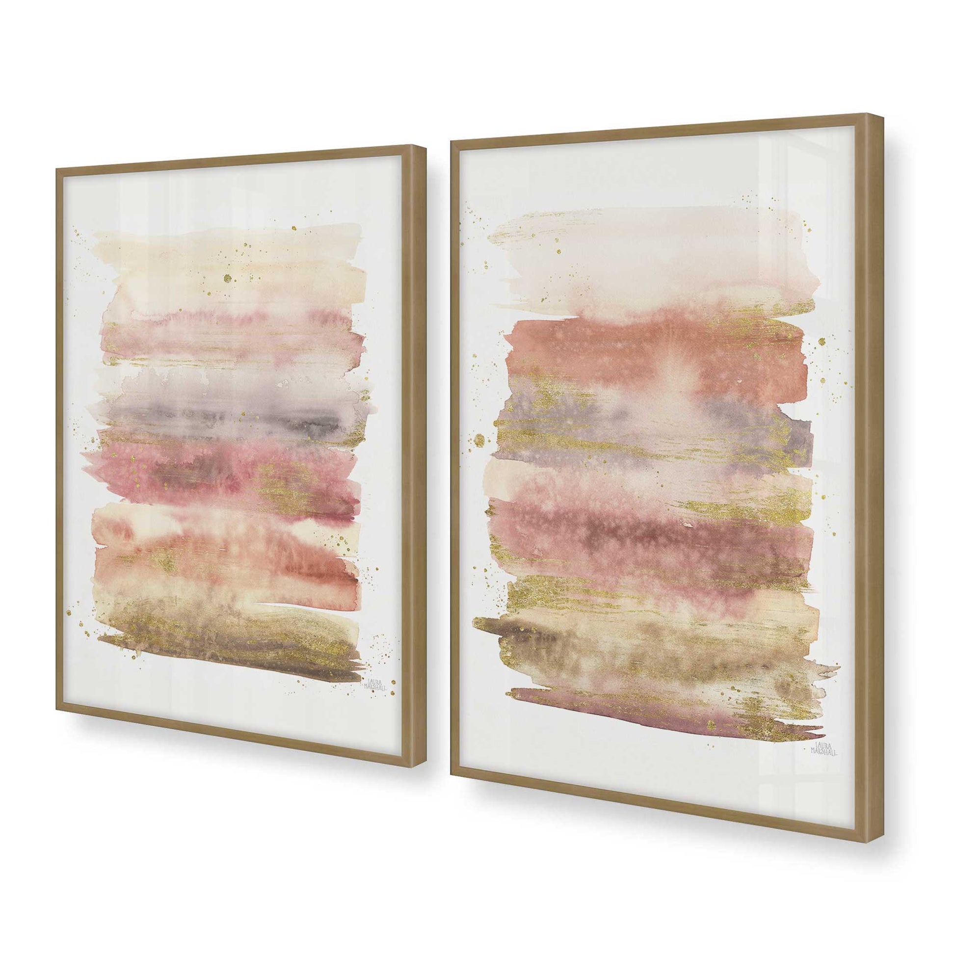 [Color:Brushed Gold], Picture of art in a Brushed Gold frame at an angle