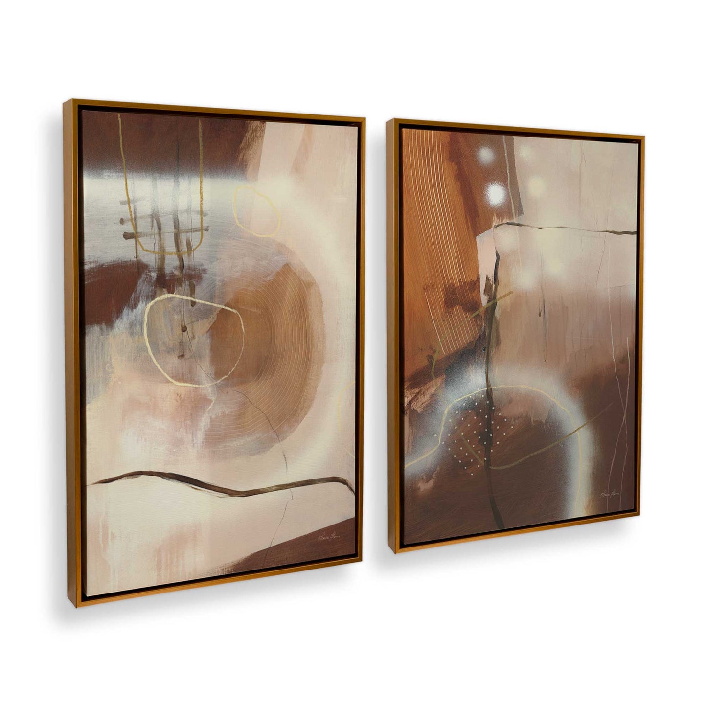 [Color:Polished Gold], Picture of art in a Polished Gold frame at an angle