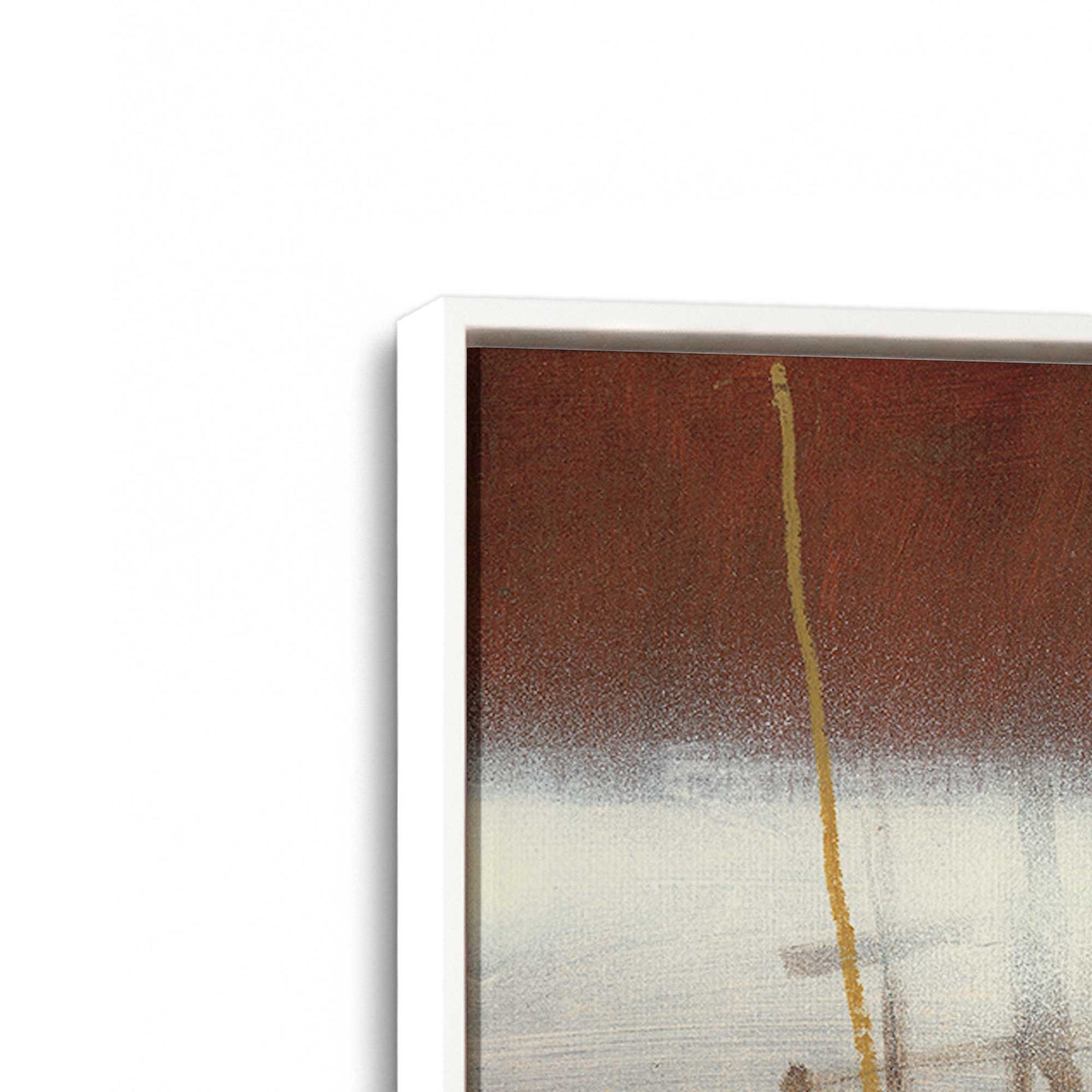 [Color:Opaque White], Picture of art in a White frame at an angle