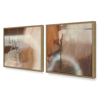 [Color:Brushed Gold], Picture of art in a Brushed Gold frame at an angle