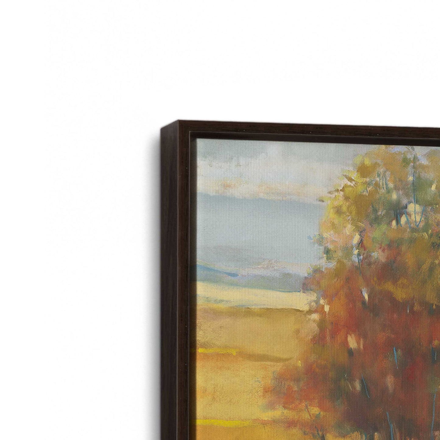 [Color:Espresso], Picture of art in a Espresso frame at an angle