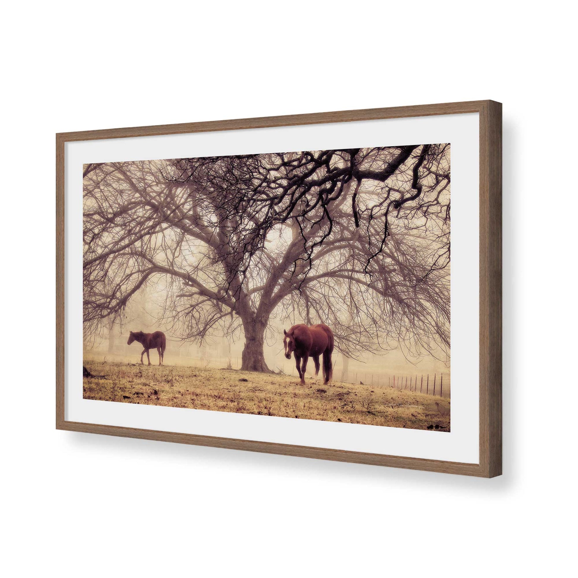 [Color:Walnut], Picture of art in a Walnut frame of the corner