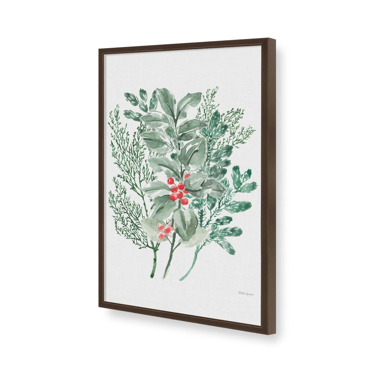 [Color:Brown], Picture of art in a Brown frame of the corner