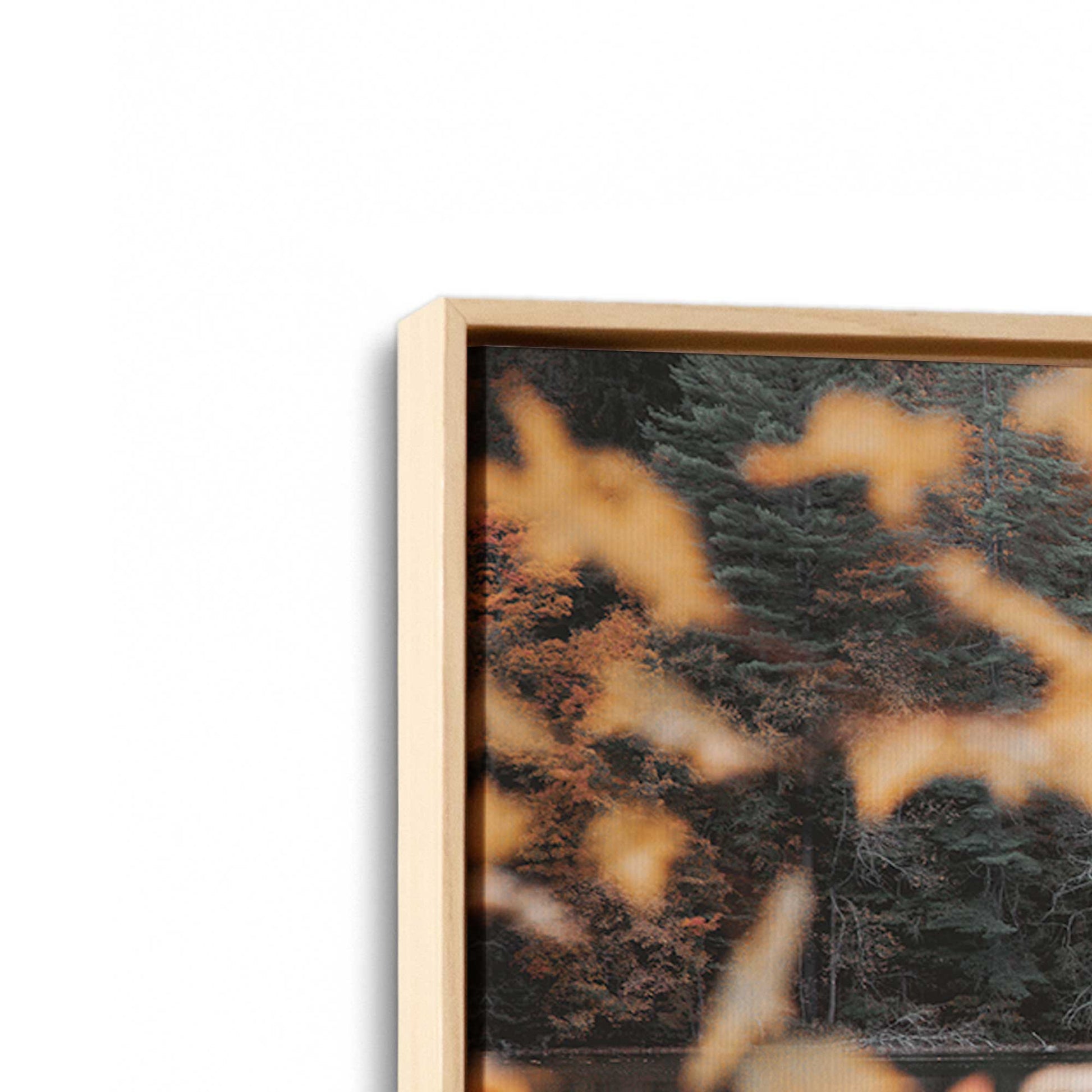 [Color:American Maple], Picture of art in a American Maple frame at an angle