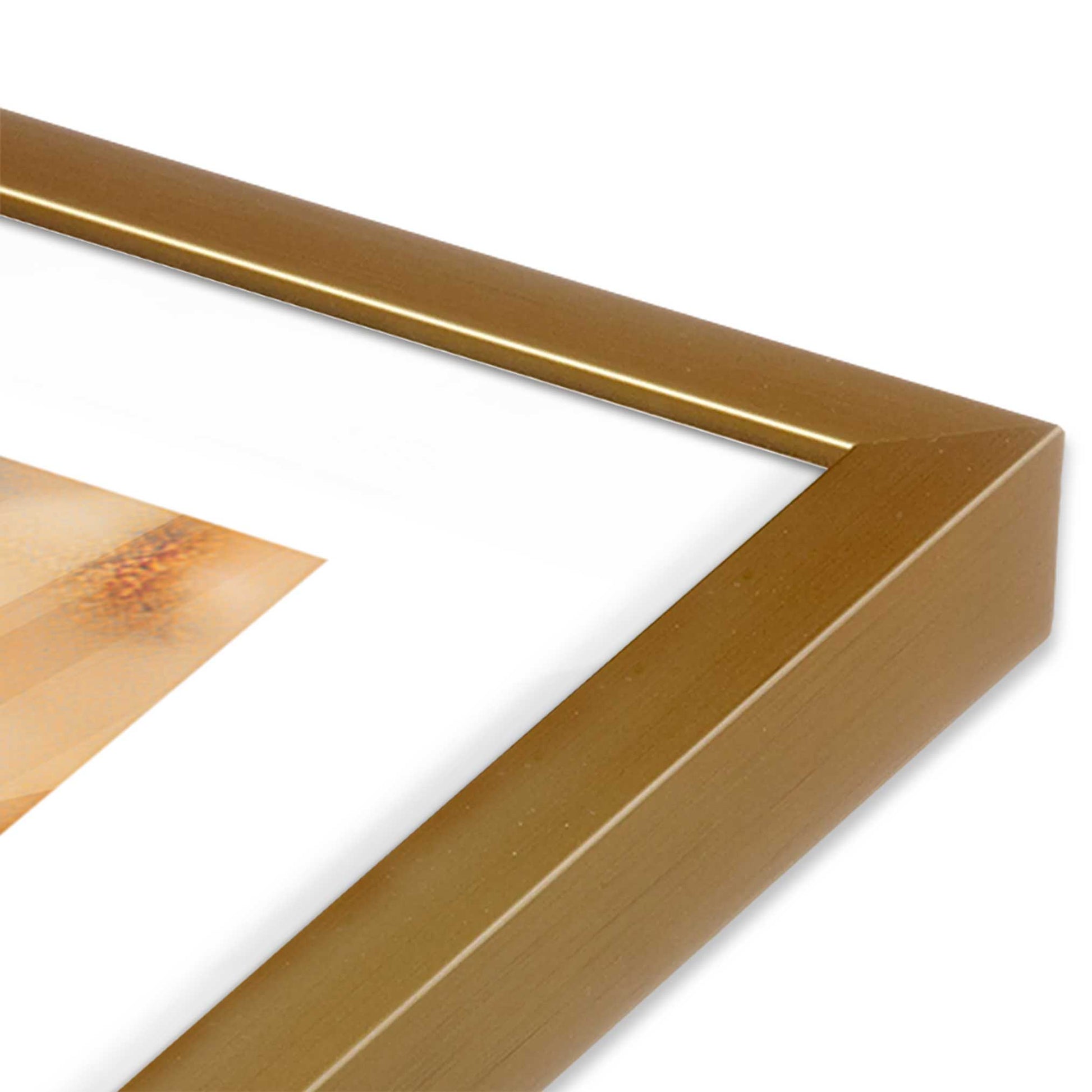 [Color:Polished Gold], Picture of art in a Polished Gold frame at an angle