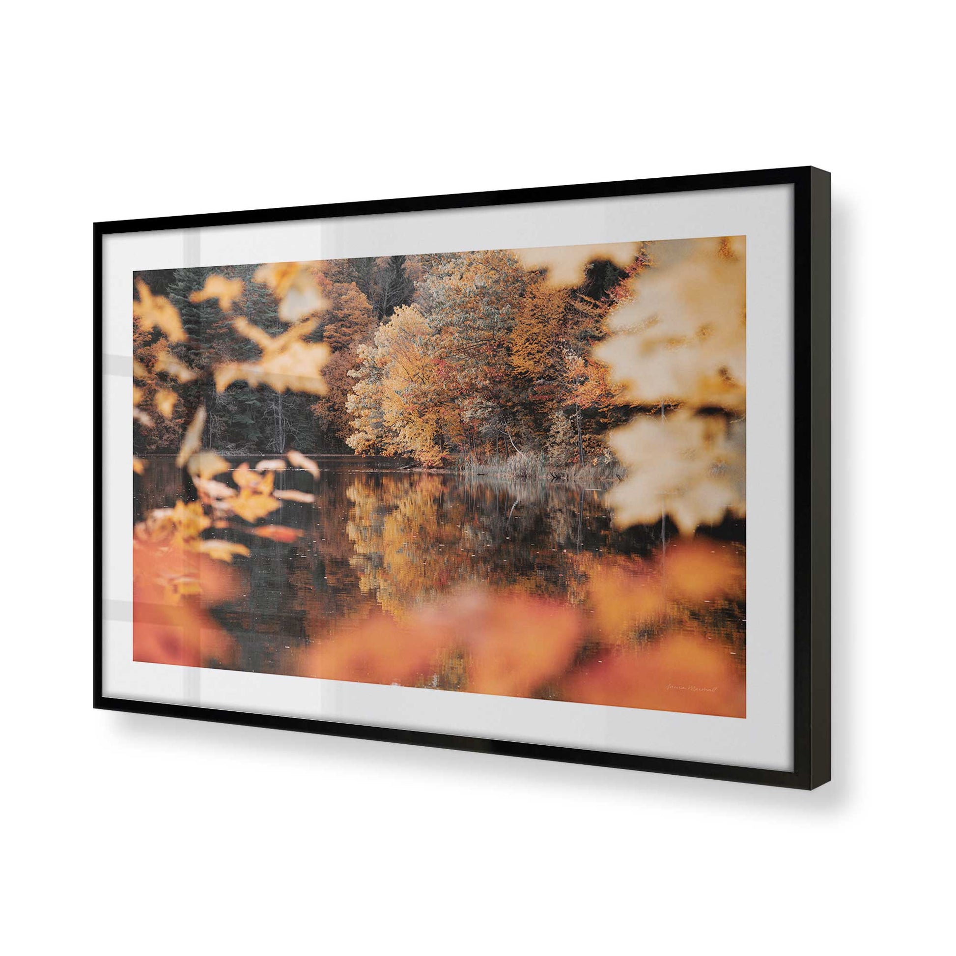 [Color:Satin Black], Picture of art in a Satin Black frame of the corner