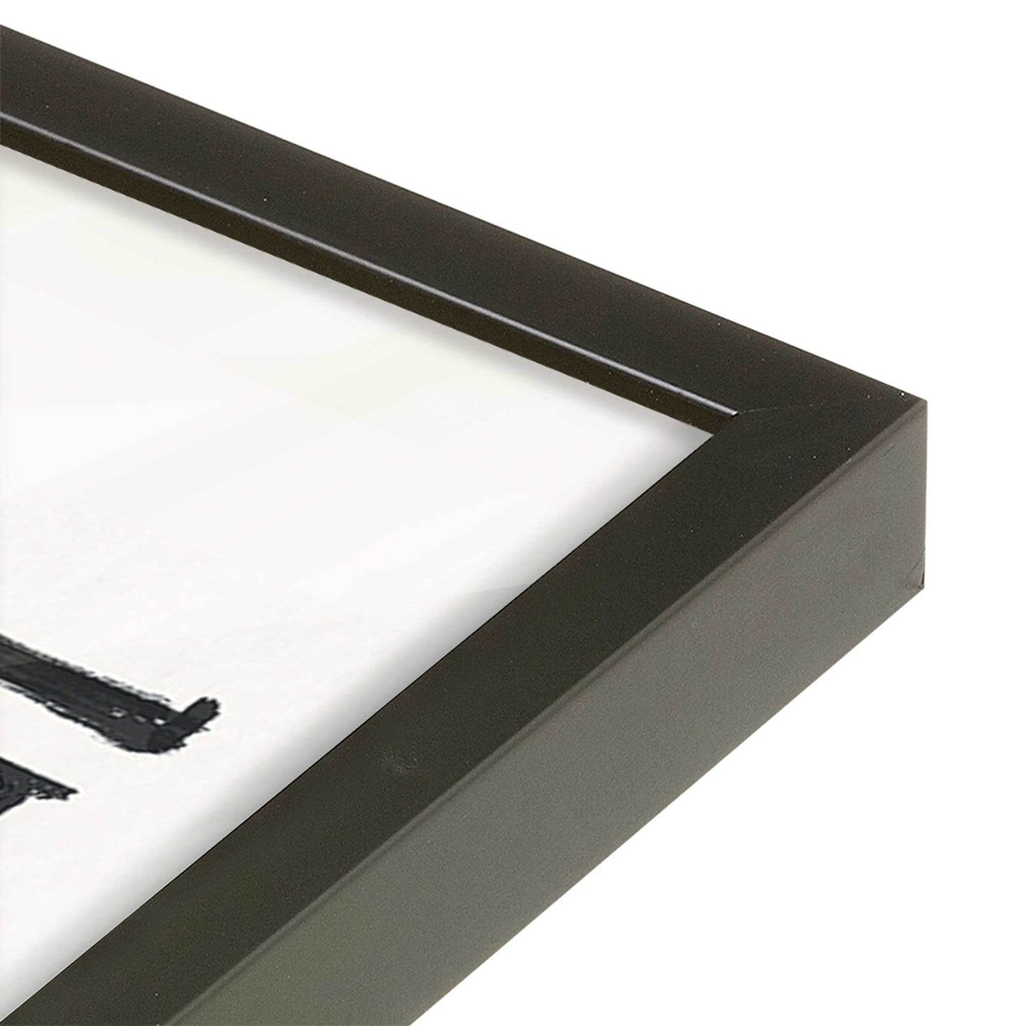 [Color:Satin Black], Picture of art in a Satin Black frame at an angle