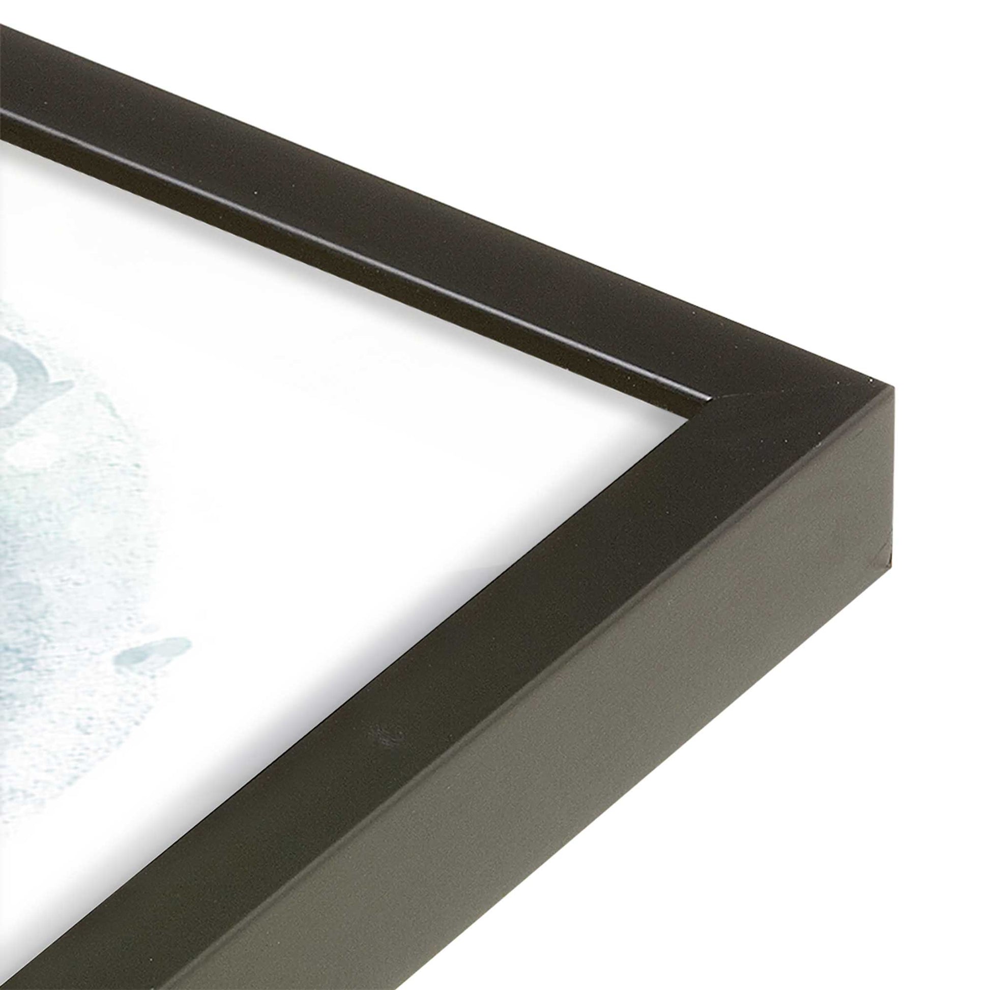 [Color:Satin Black], Picture of art in a Satin Black frame of the corner