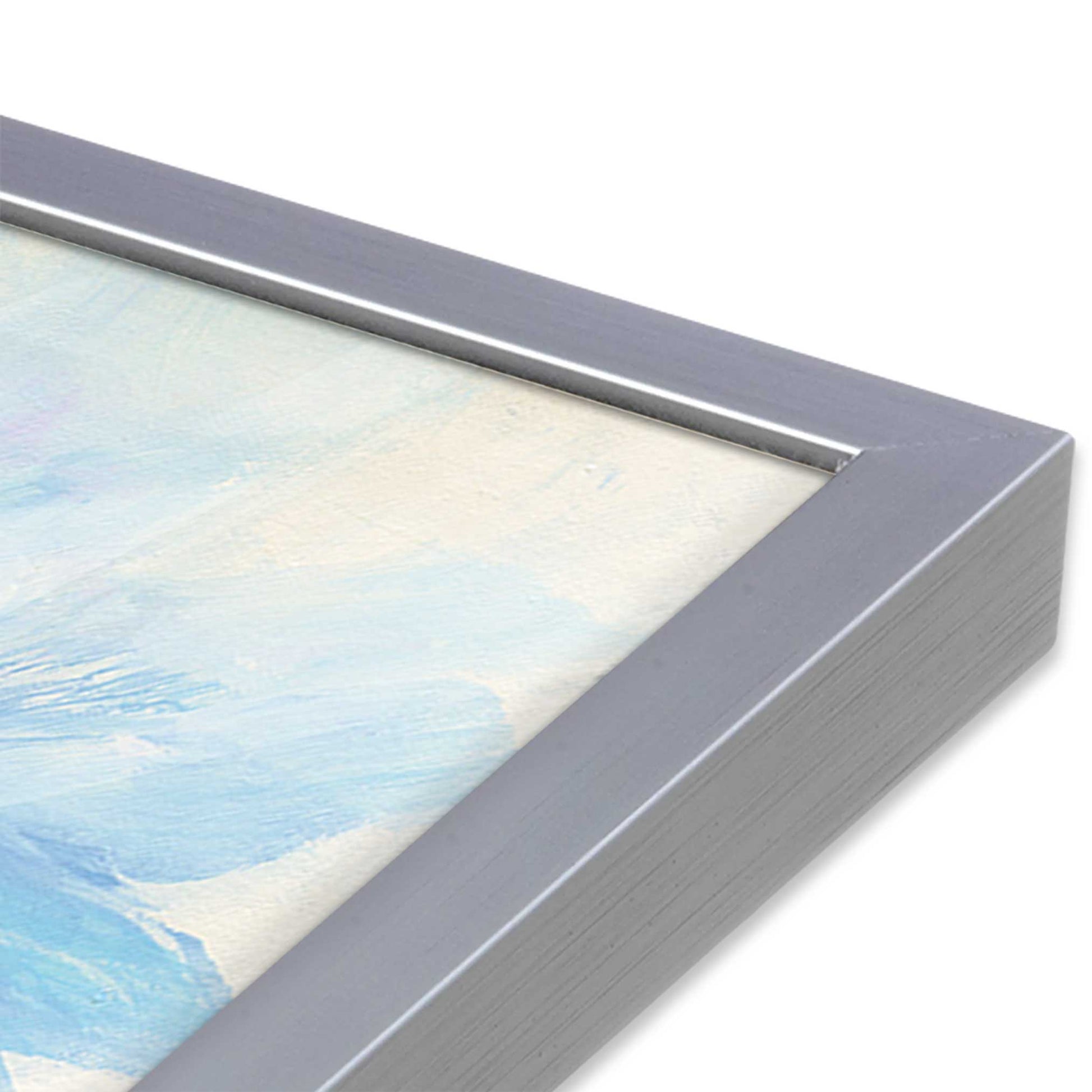 [Color:Polished Chrome], Picture of art in a Polished Chrome frame of the corner