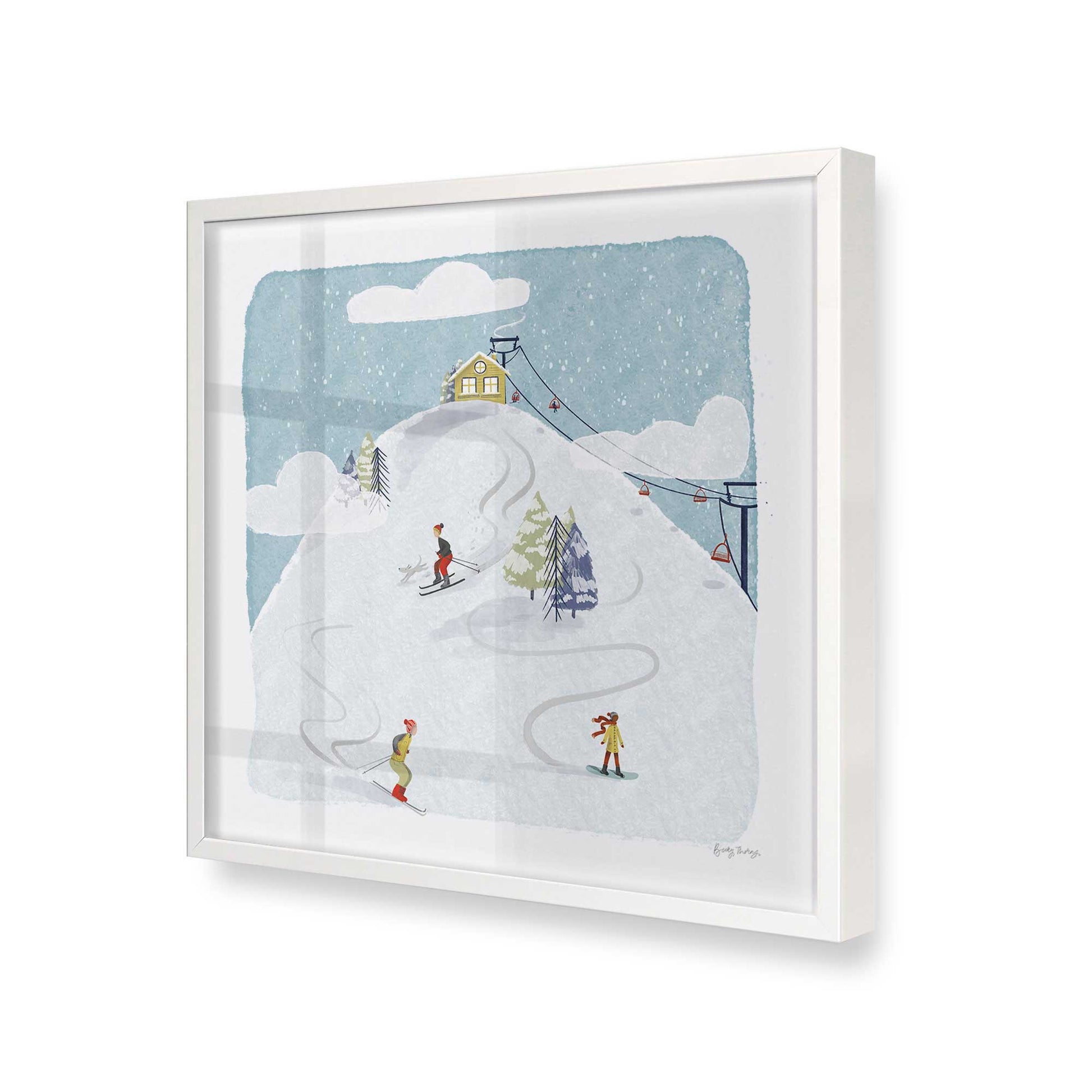 [Color:Opaque White], Picture of art in a Opaque White frame at an angle