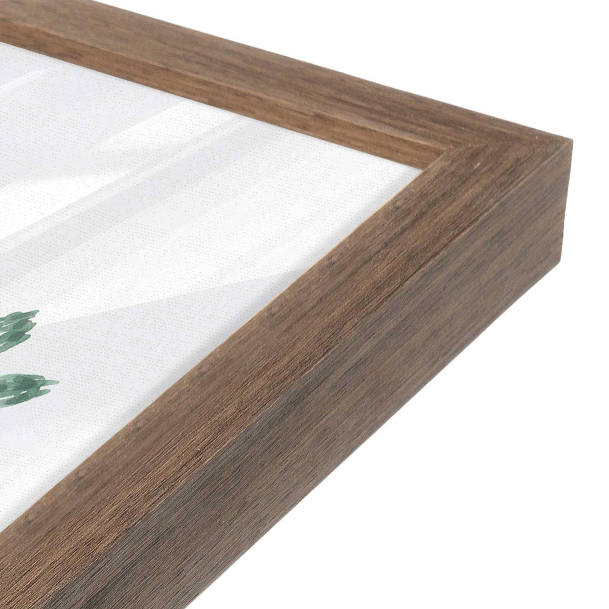 [Color:Walnut], Picture of art in a Walnut frame of the corner