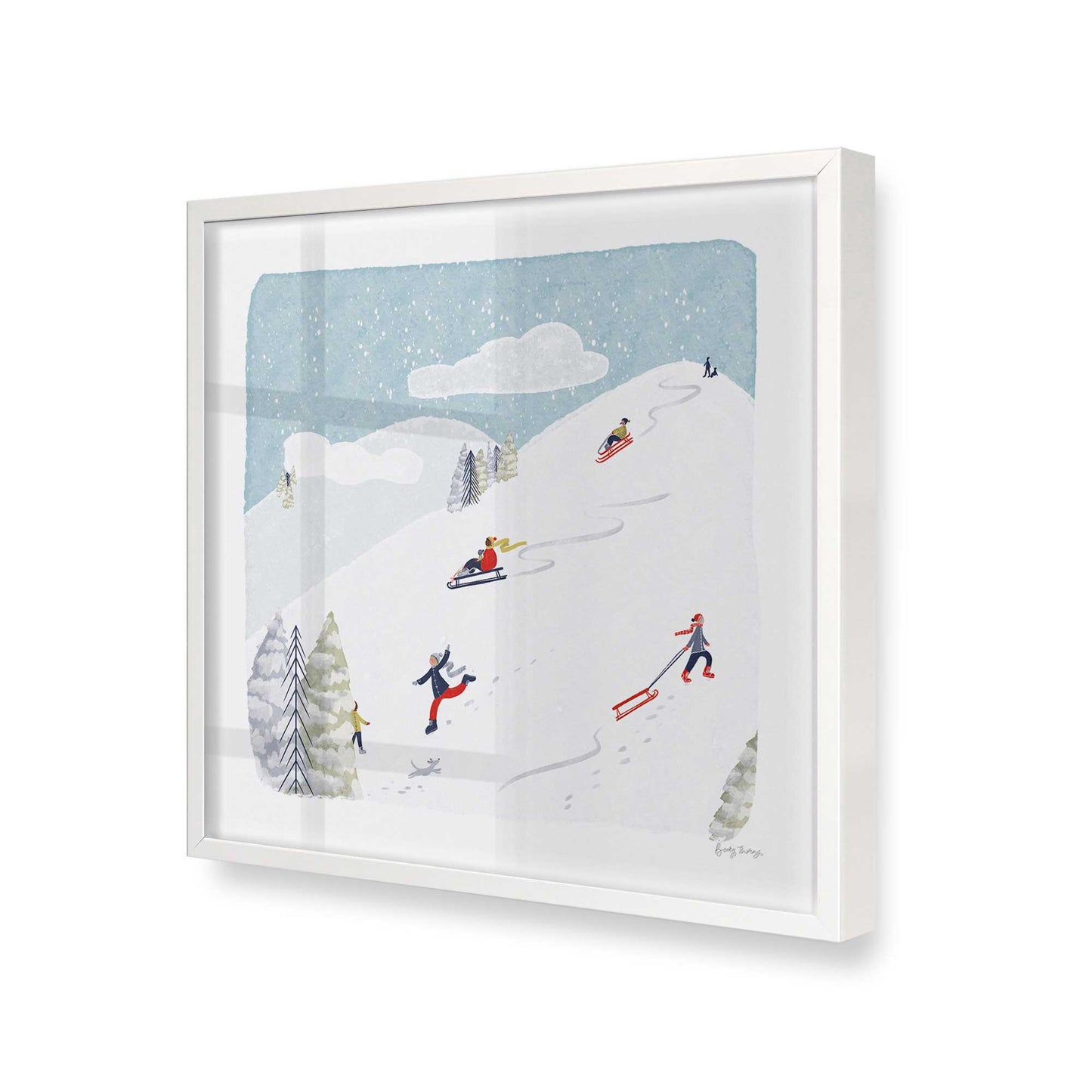 [Color:Opaque White], Picture of art in a Opaque White frame at an angle