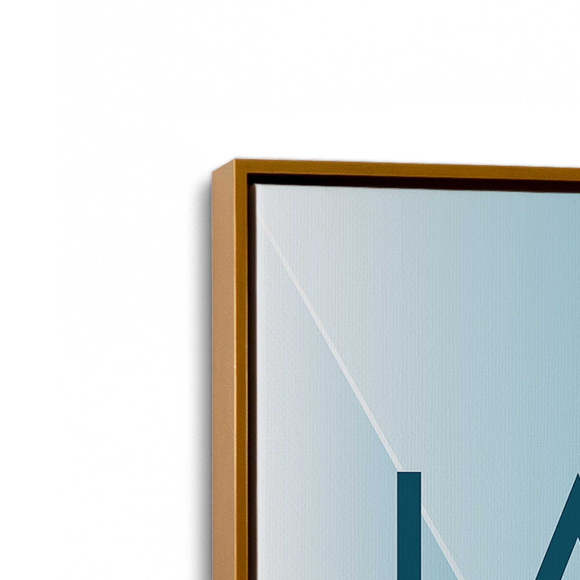 [Color:Polished Gold], Picture of art in a Polished Gold frame at an angle