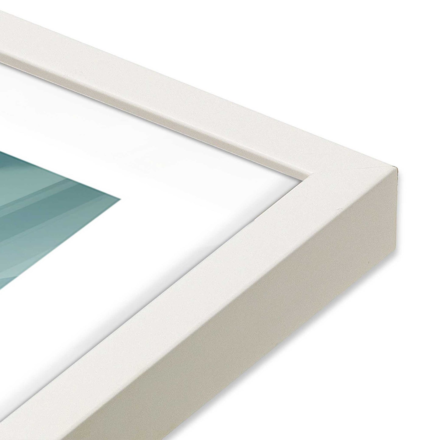 [Color:Opaque White], Picture of art in a Opaque White frame at an angle