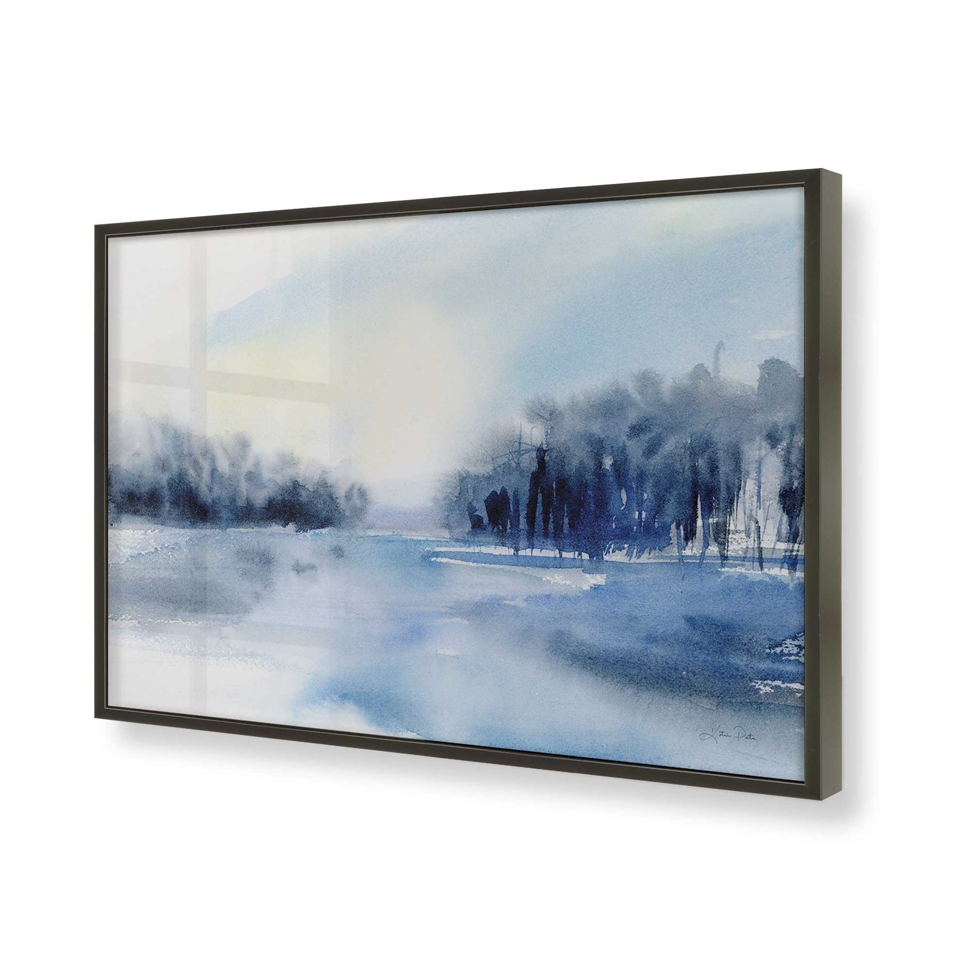 [Color:Satin Black], Picture of art in a Satin Black frame of the corner