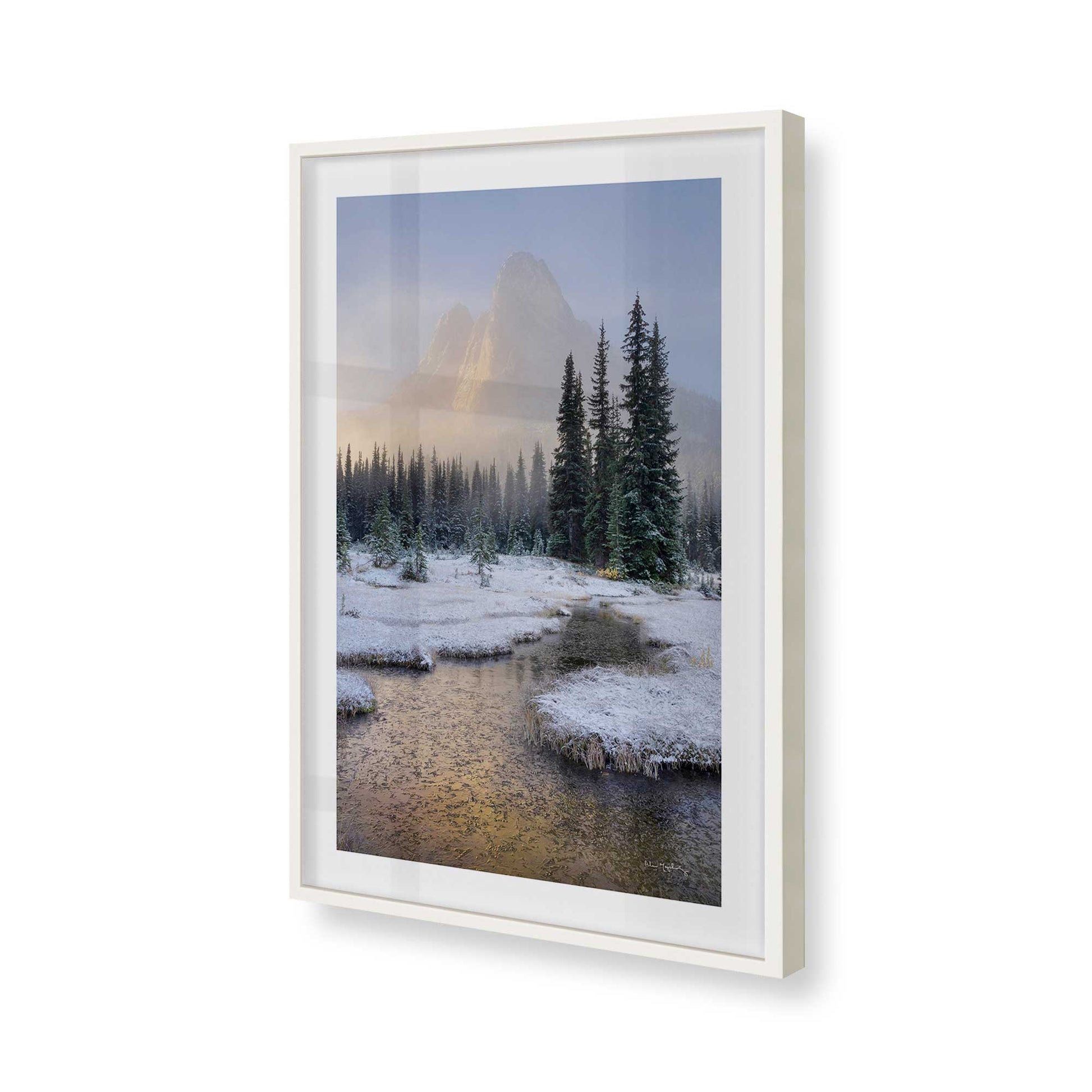 [Color:Opaque White], Picture of art in a Opaque White frame of the corner