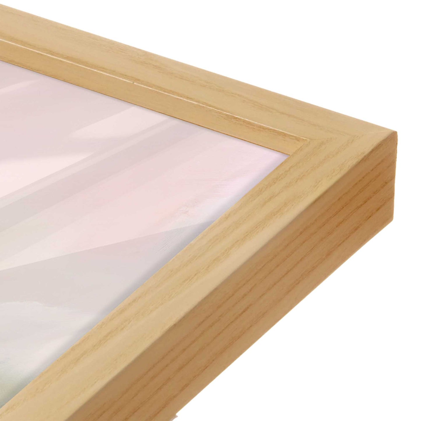 [Color:American Maple], Picture of art in a American Maple frame at an angle