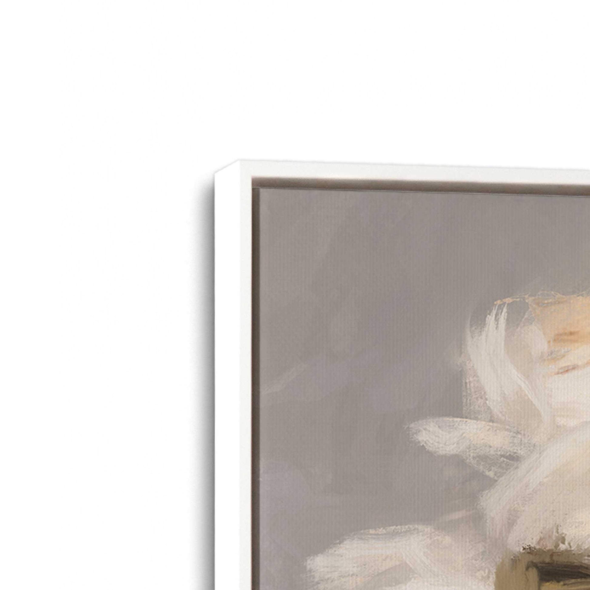 [Color:Opaque White], Picture of art in a White frame at an angle