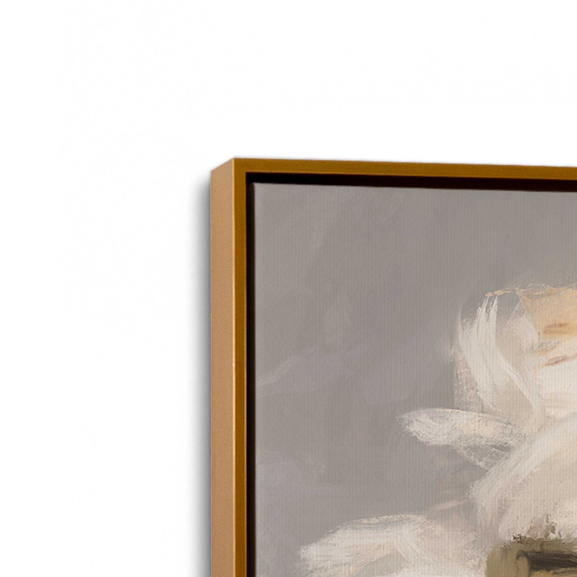 [Color:Polished Gold], Picture of art in a Polished Gold frame at an angle