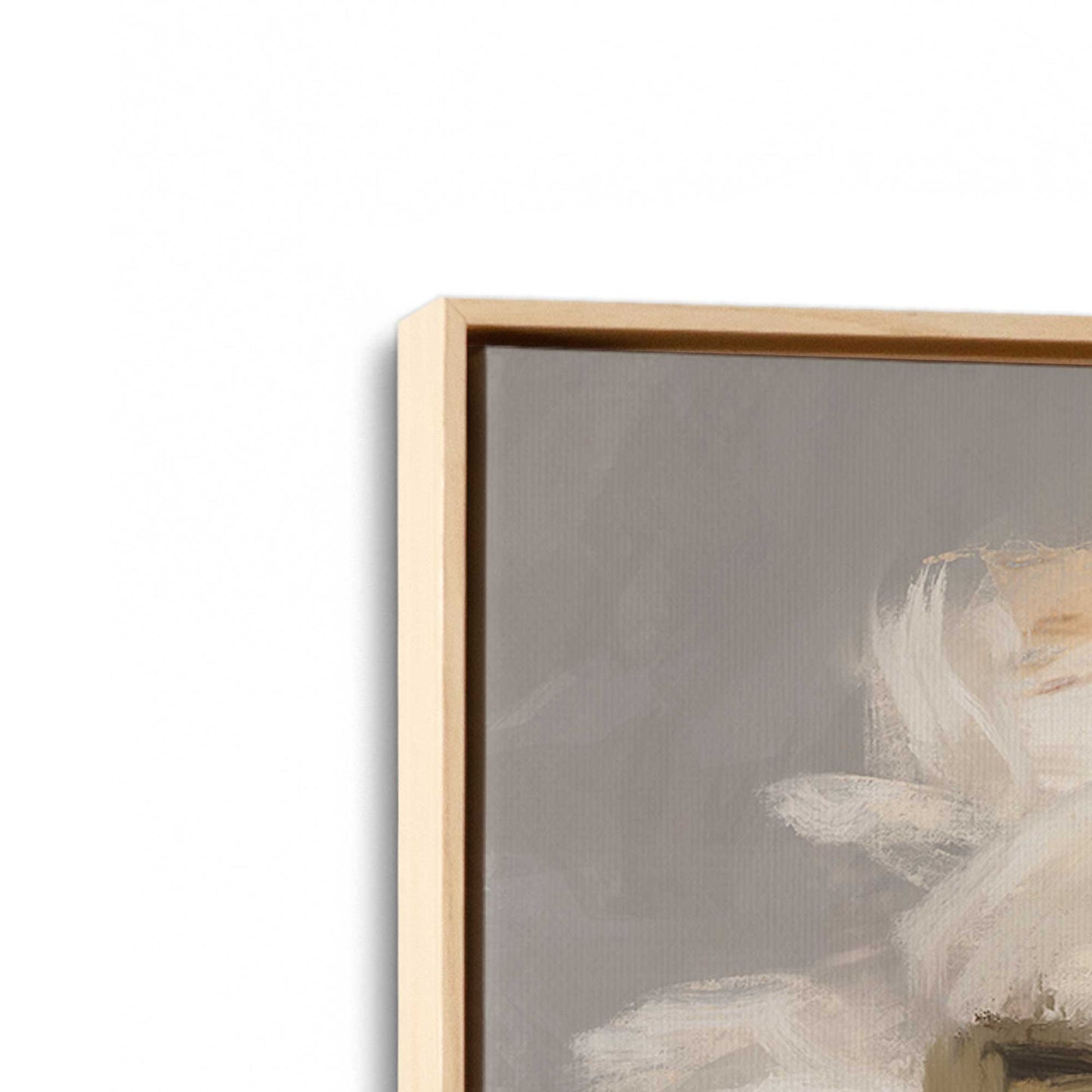 [Color:American Maple], Picture of art in a American Maple frame at an angle