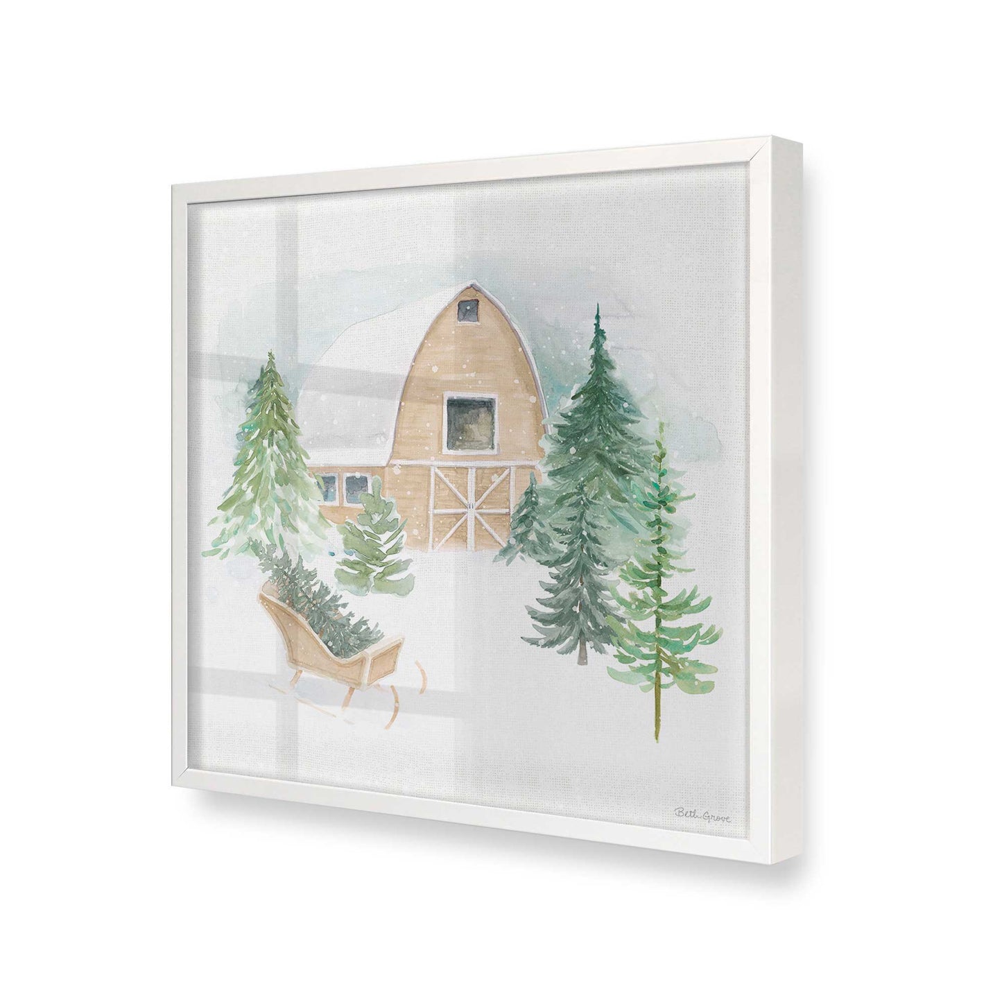 [Color:Opaque White], Picture of art in a Opaque White frame at an angle