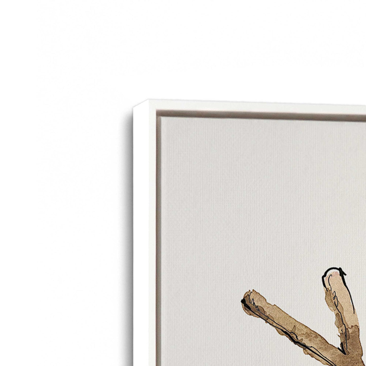 [Color:Opaque White], Picture of art in a White frame at an angle