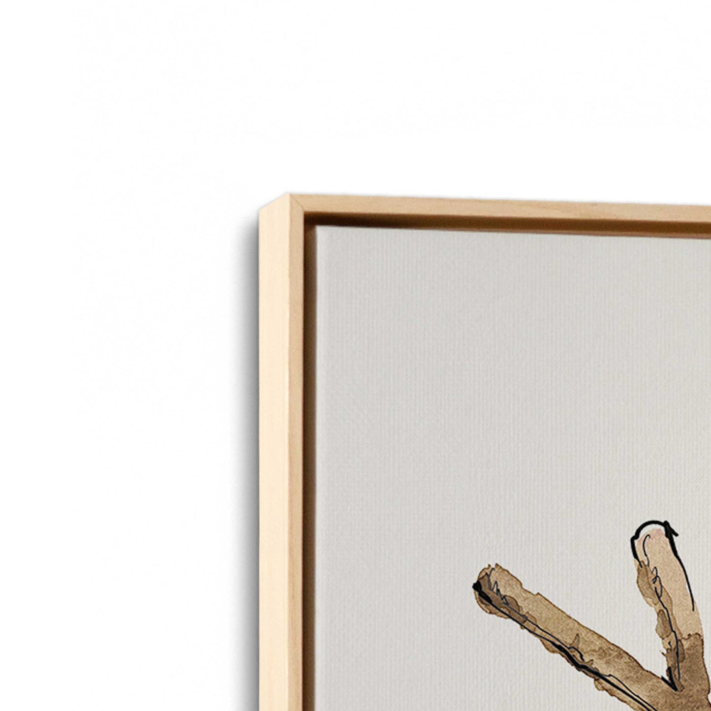 [Color:American Maple], Picture of art in a American Maple frame at an angle