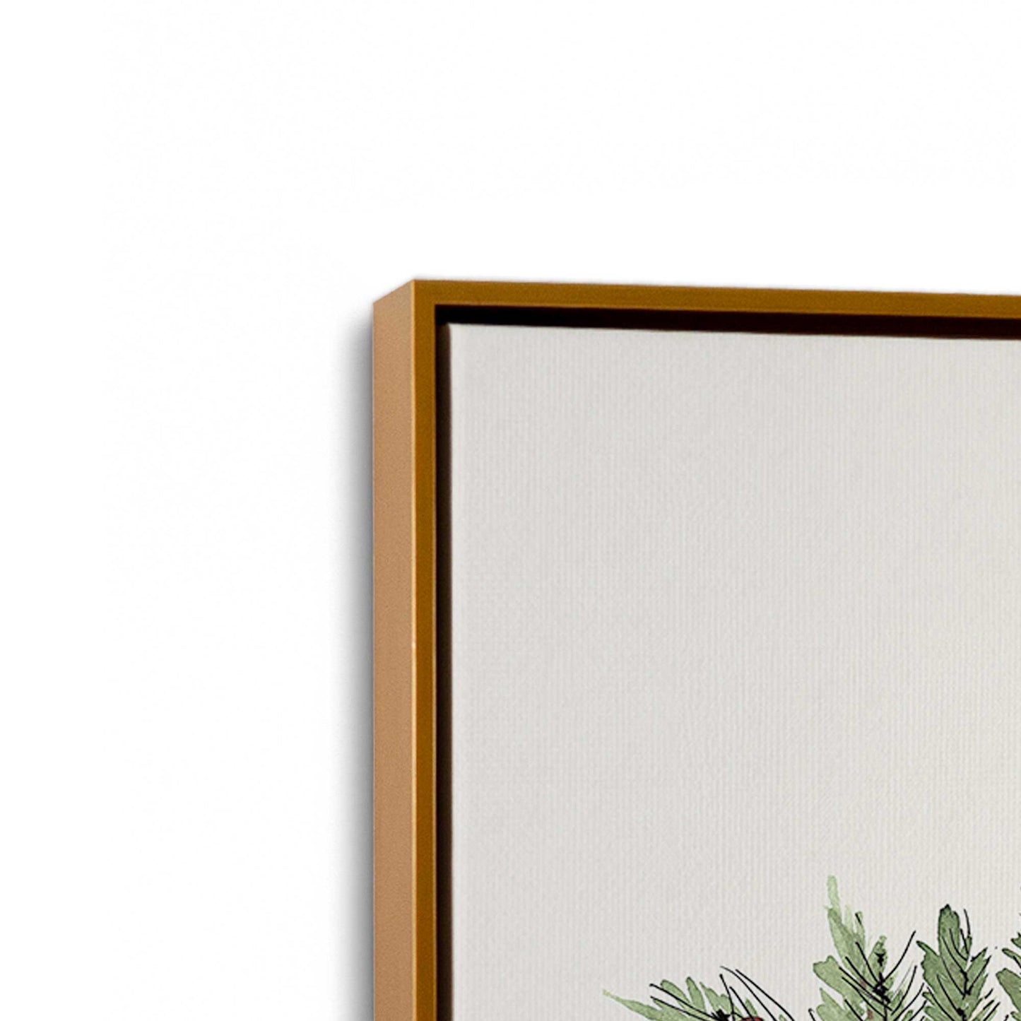 [Color:Polished Gold], Picture of art in a Polished Gold frame at an angle