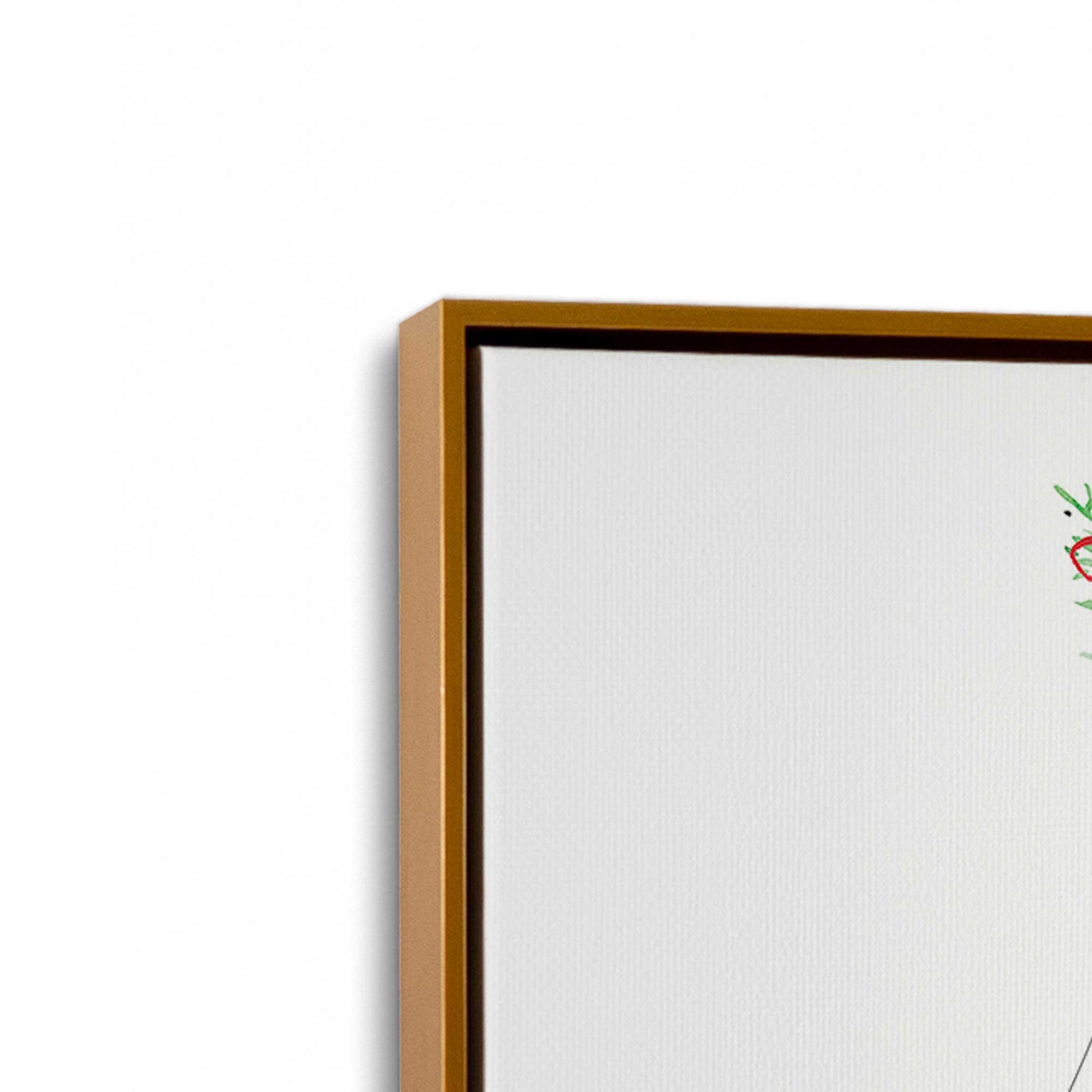 [Color:Polished Gold], Picture of art in a Polished Gold frame at an angle