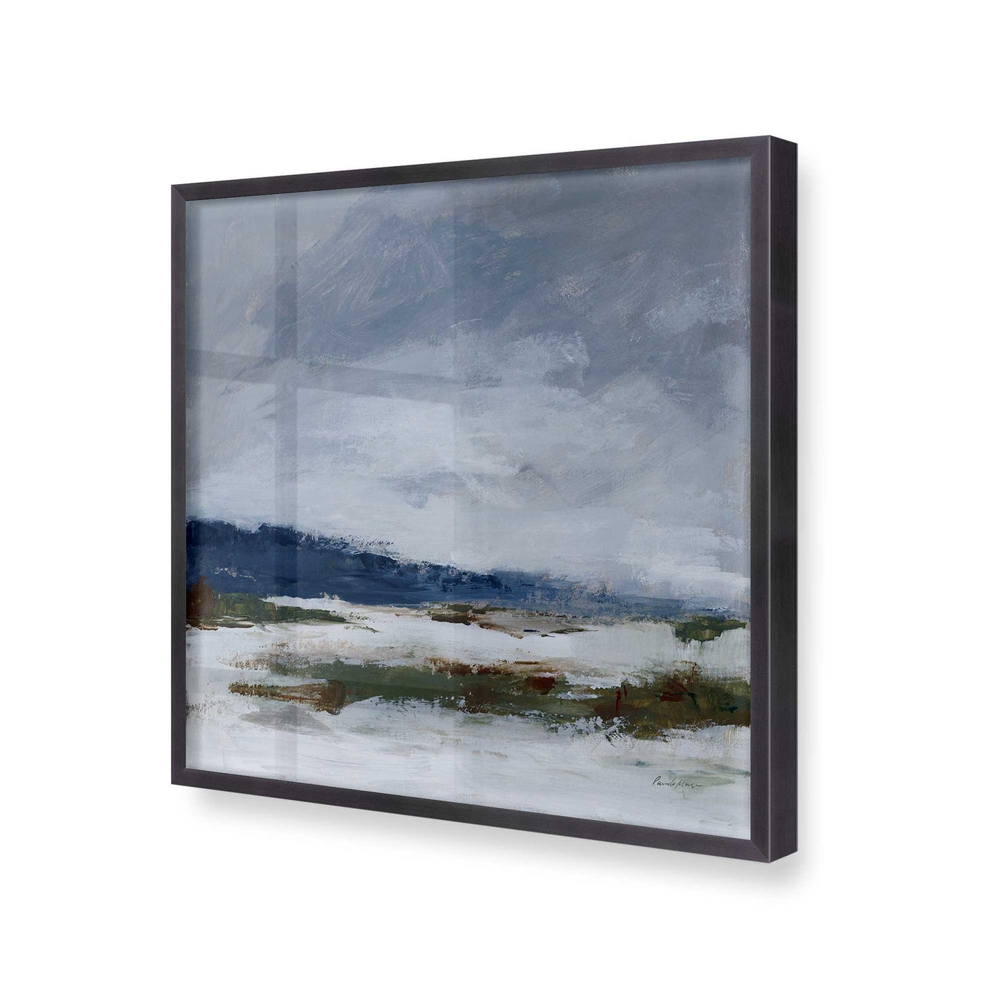 [Color:Weathered Zinc], Picture of art in a Weathered Zinc frame at an angle