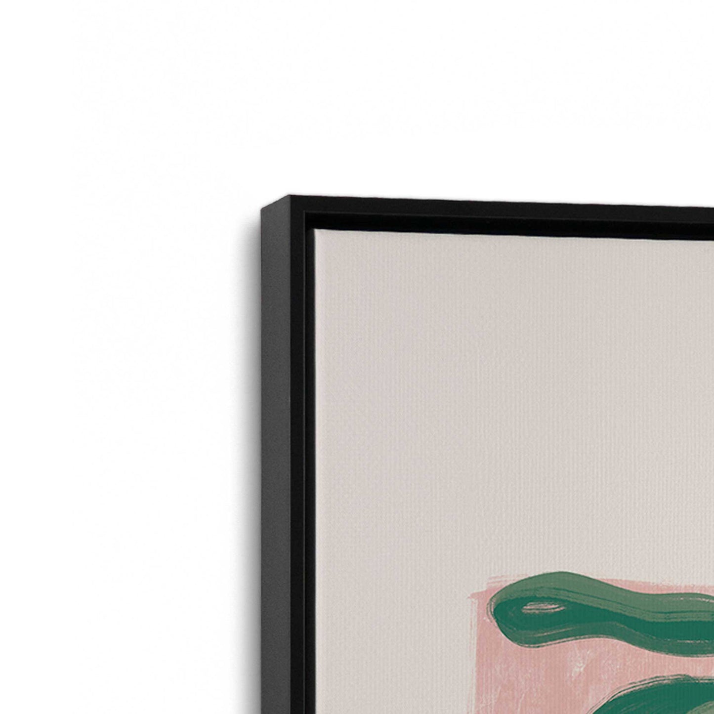 [Color:Satin Black], Picture of art in a Satin Black frame at an angle