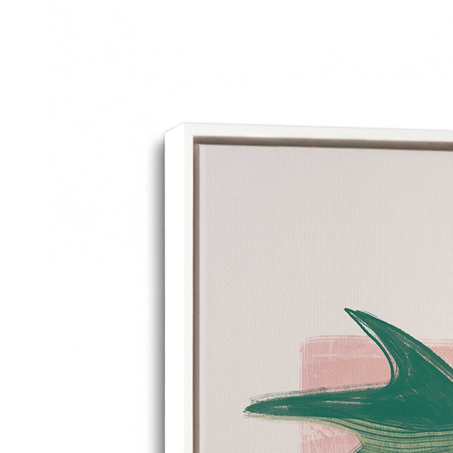 [Color:Opaque White], Picture of art in a White frame at an angle