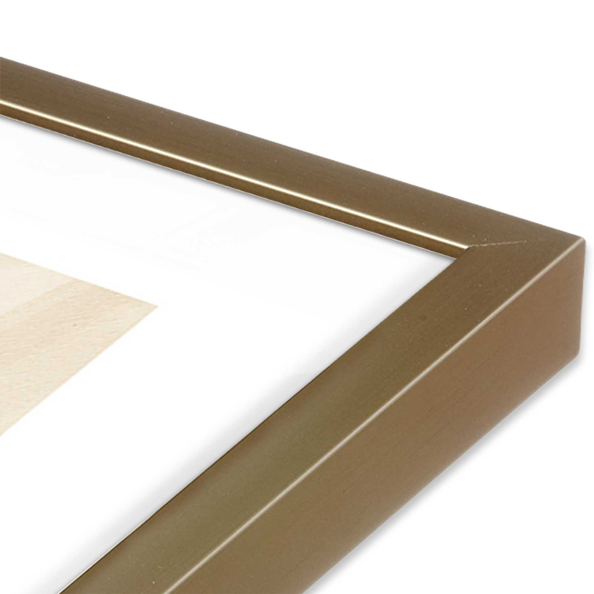 [Color:Brushed Gold], Picture of art in a Brushed Gold frame at an angle