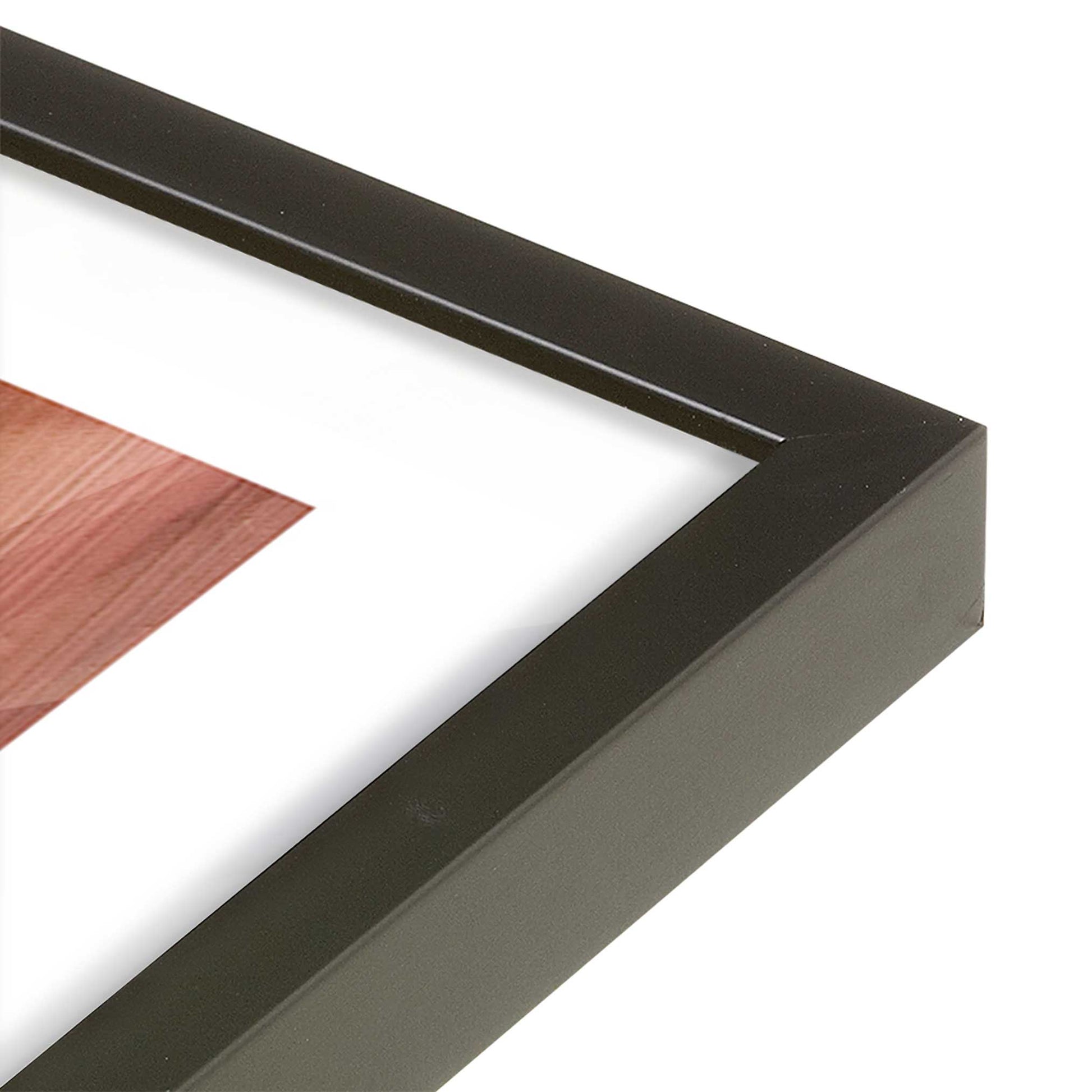 [Color:Satin Black], Picture of art in a Satin Black frame at an angle