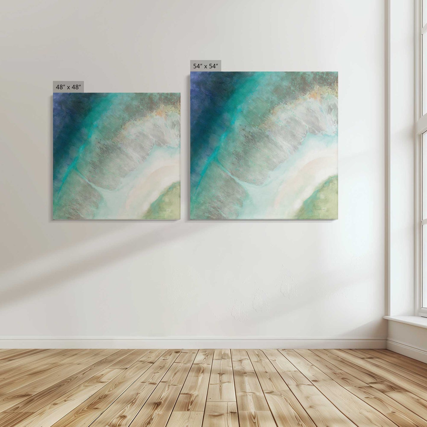 [Color:Stretched Canvas], Image showing the size comparisons