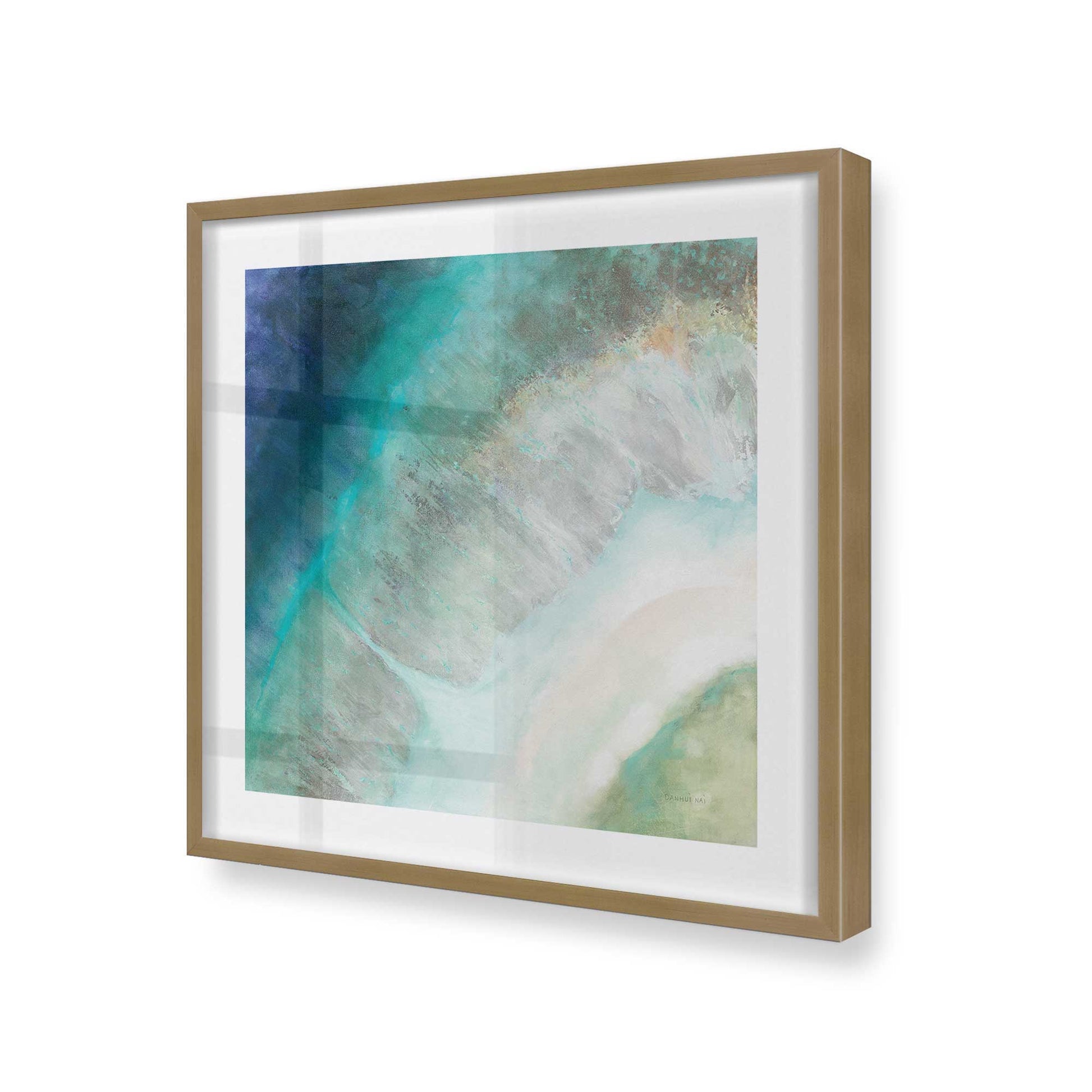 [Color:Brushed Gold], Picture of art in a Brushed Gold frame at an angle