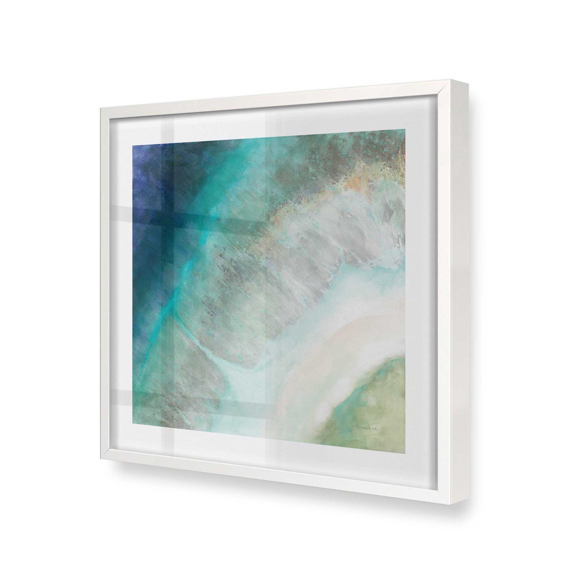 [Color:Opaque White], Picture of art in a Opaque White frame at an angle