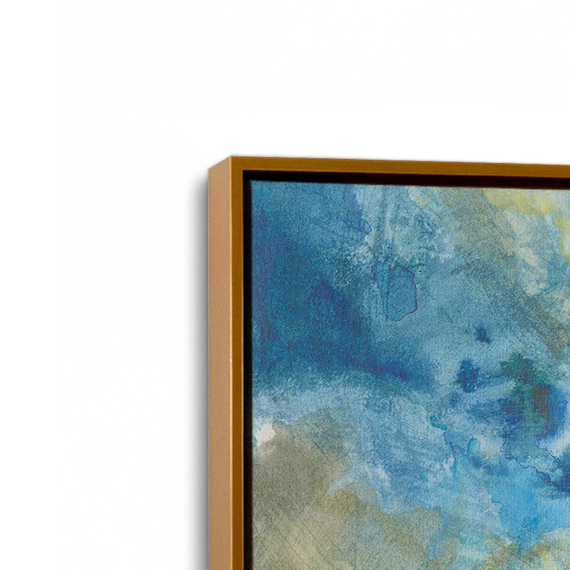 [Color:Polished Gold], Picture of art in a Polished Gold frame at an angle