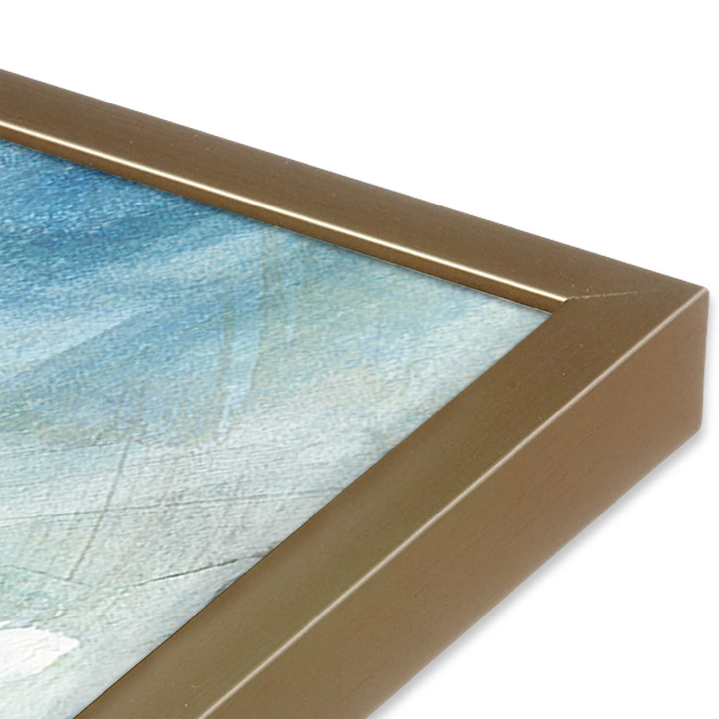 [Color:Brushed Gold], Picture of art in a Brushed Gold frame at an angle