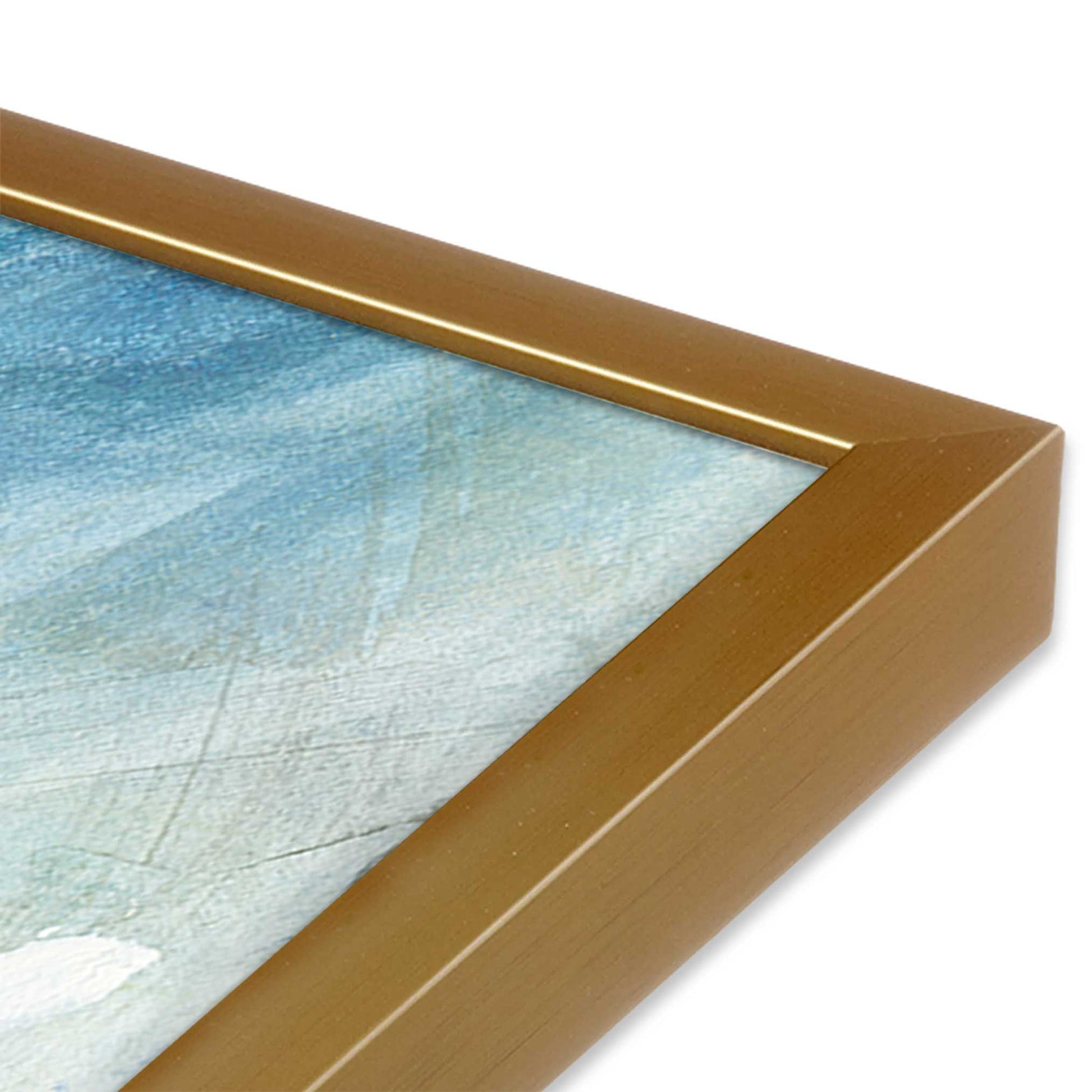 [Color:Polished Gold], Picture of art in a Polished Gold frame at an angle