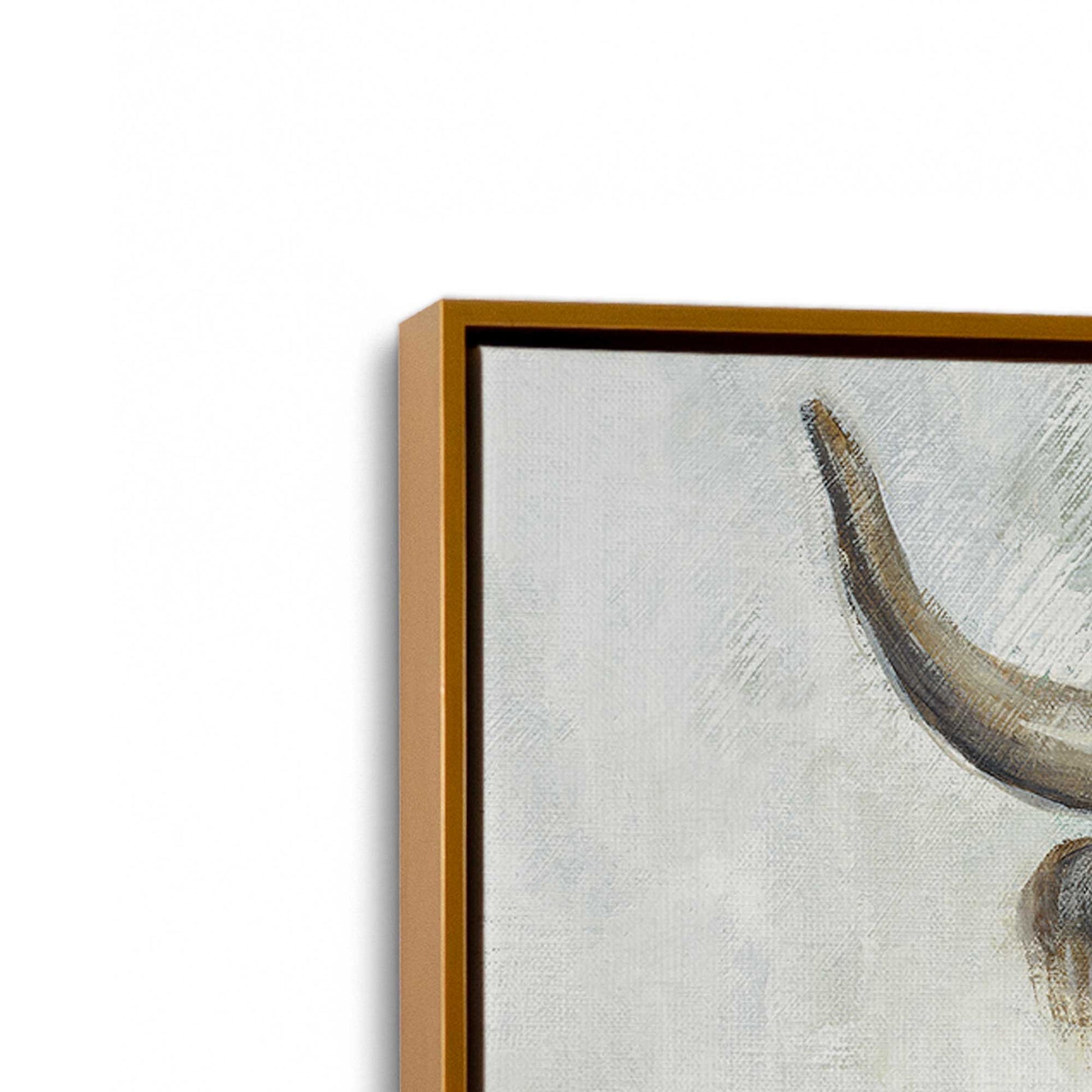 [Color:Polished Gold], Picture of art in a Polished Gold frame at an angle