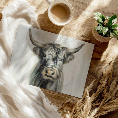 Serene Longhorn Portrait Print