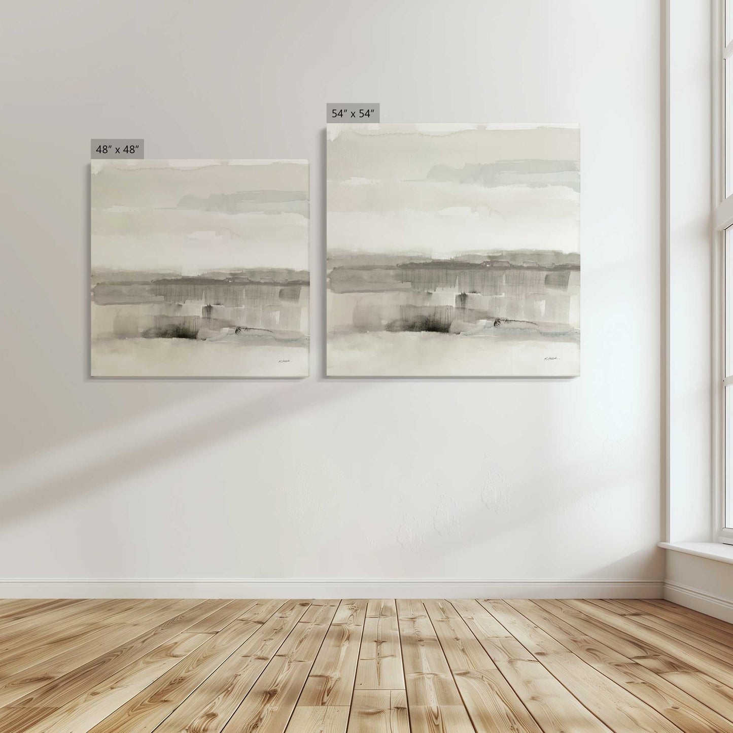 [Color:Stretched Canvas], Image showing the size comparisons